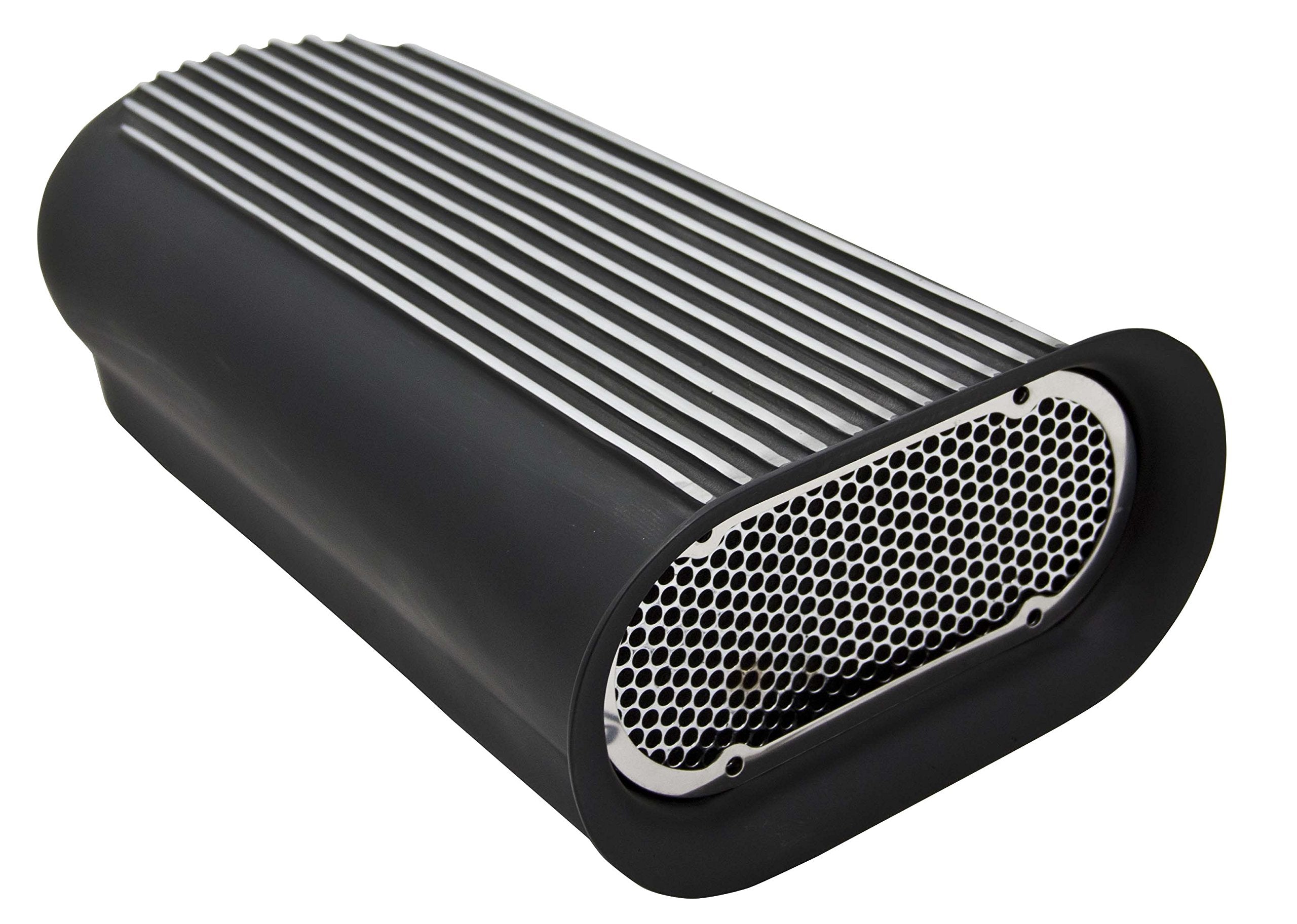 CFR Performance Aluminum HILBORN Style Scoop Single OR Dual Quad Polished FINNED - Black