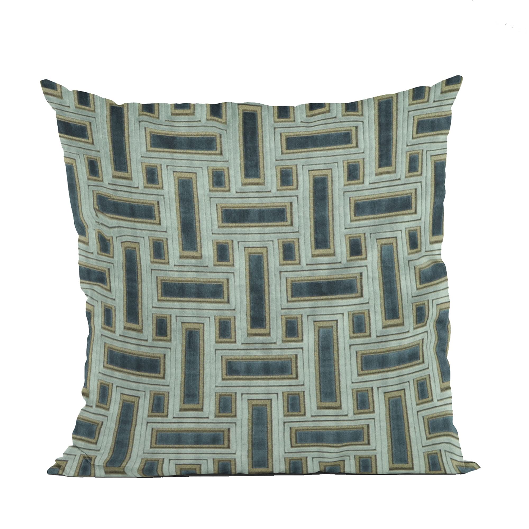 Plutus Hazy Stony Cut Velvet, Some Sparkle To It Luxury Throw Pillow - Double sided  16 x 16”
