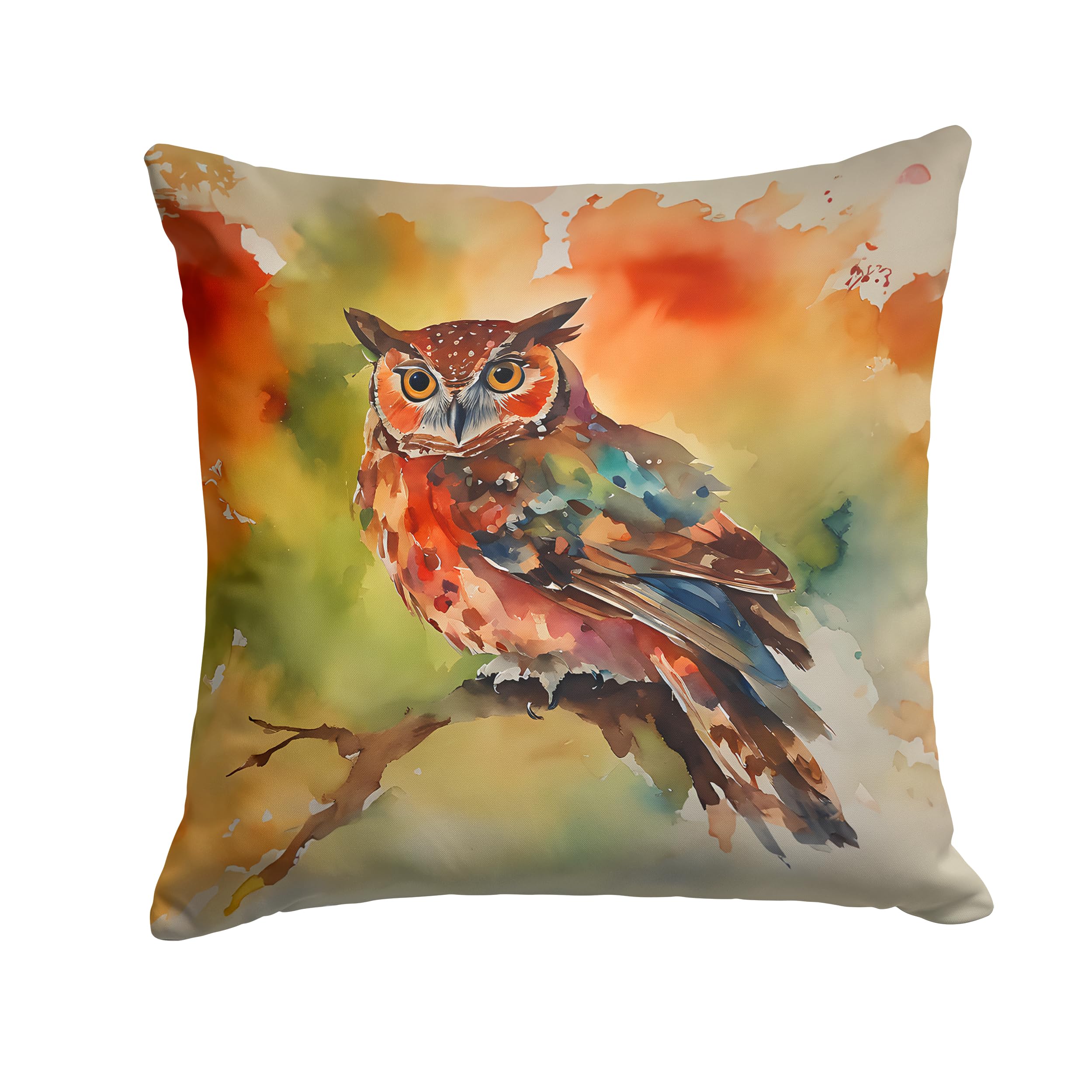 Carolines Treasures Elf Owl Throw Pillow Machine Washable, Indoor Outdoor Decorative Pillow for Couch, Bed or Patio, 18Hx18W
