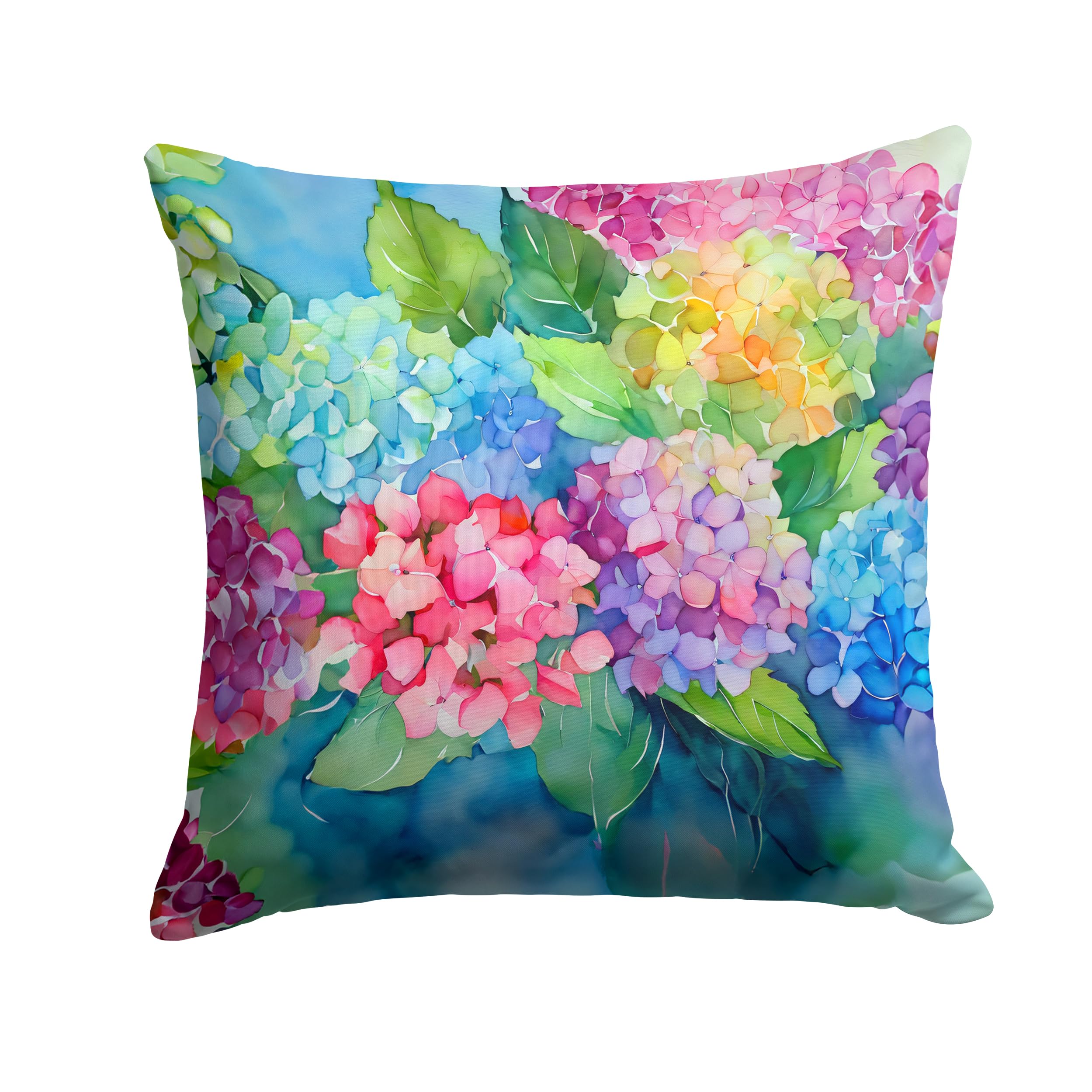 Hydrangeas in Watercolor Throw Pillow