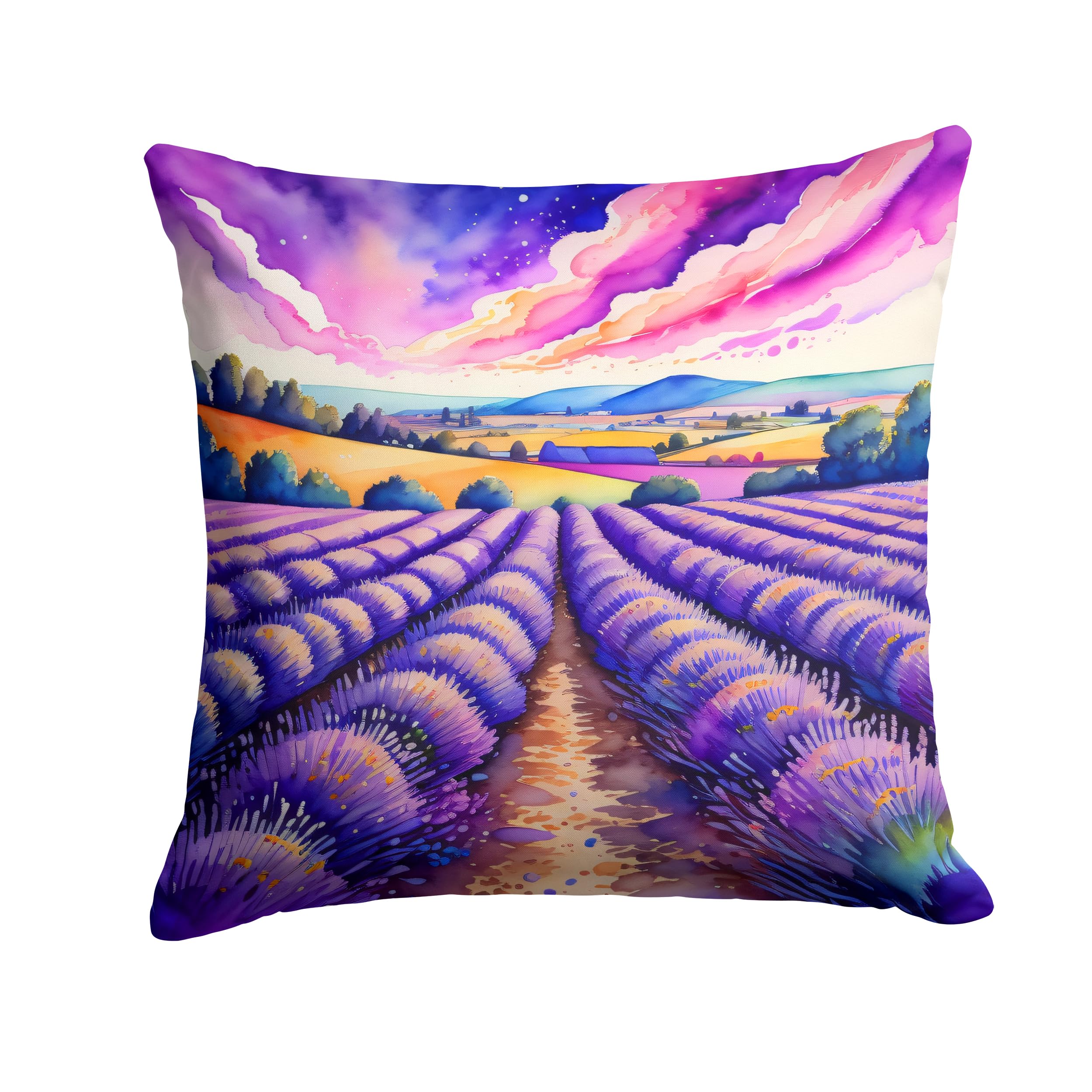 Colorful English Lavender Throw Pillow