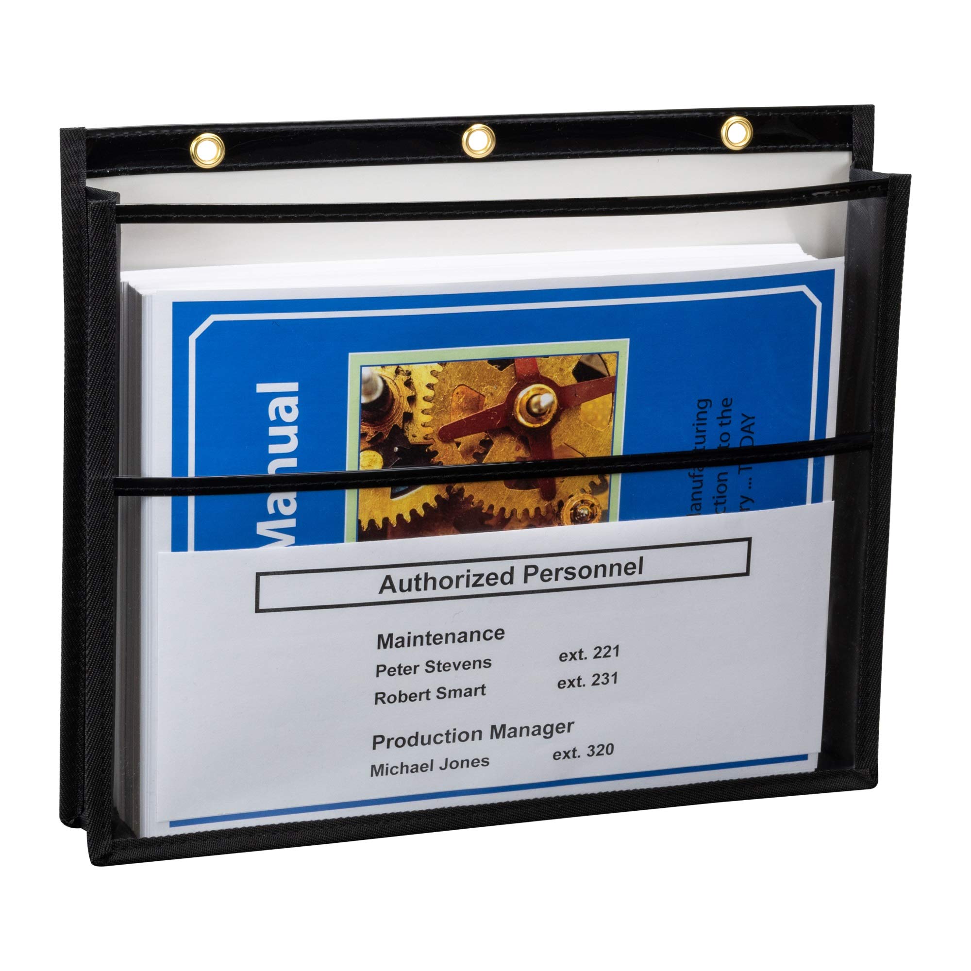 Dual Pocket Expanding Shop Ticket File Jacket, Stitched, Black, 12 x 9, 10/BX, 43401