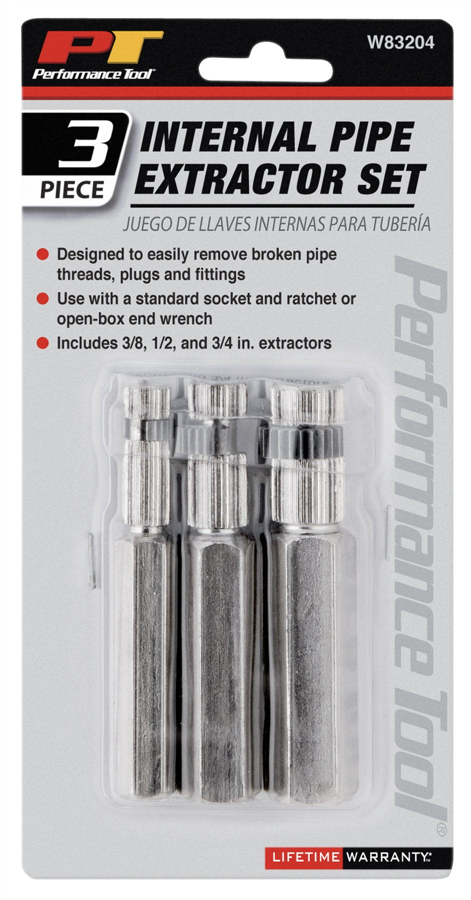 Performance Tool W83204 38 12 & 34 Professional Internal Pipe Extractor 3 Piece