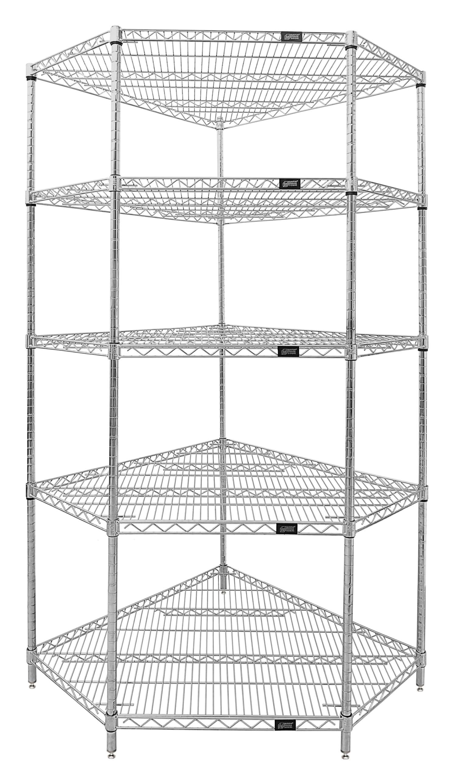 Wire Shelving, Starter Kit, 5-Sided Shelf, includes: (5) shelves, (4) posts and (20) split sleeves, chrome plated finish, suitable for dry environments, NSF, shipped KD