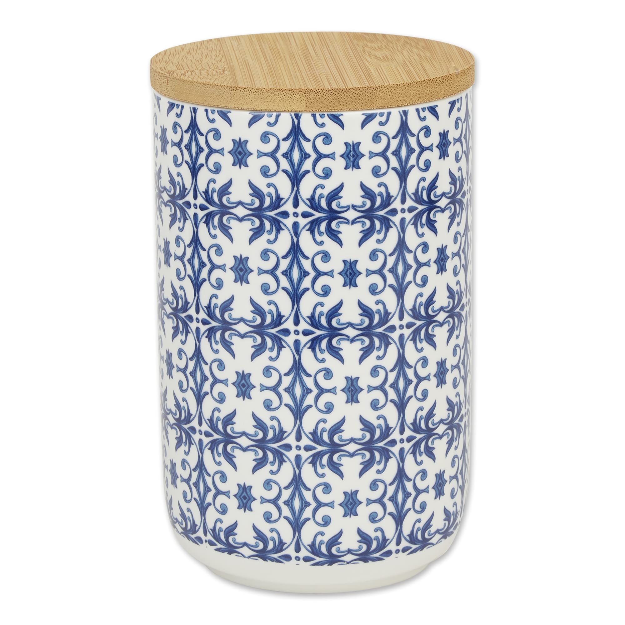 Bone Dry Ceramic Pet Treat Canister With Bamboo Lid, Dishwasher Safe, Countertop Storage, Keep Dog & Cat Treats Safe & Dry, 4X6.