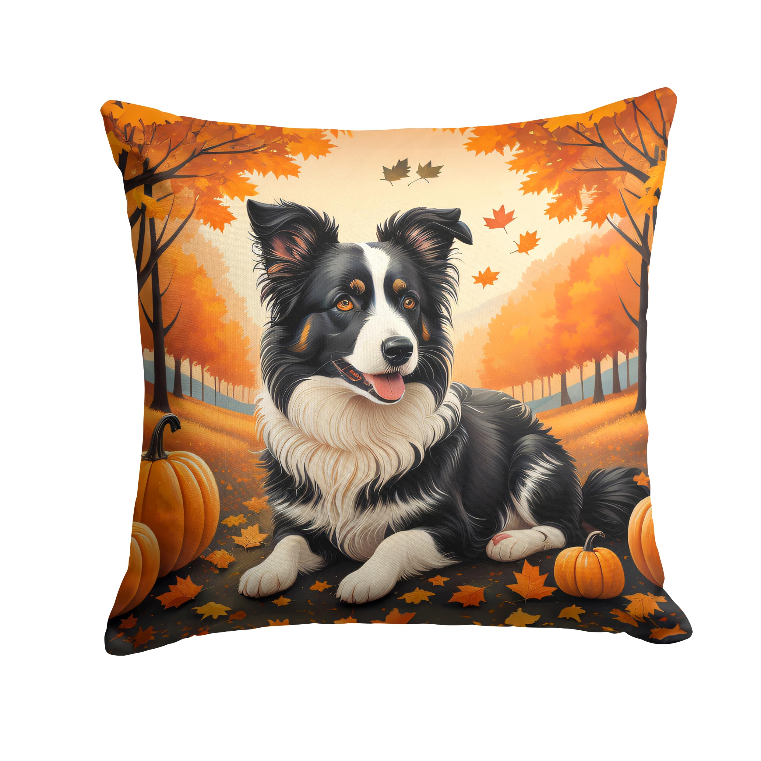 Border Collie Fall Throw Pillow