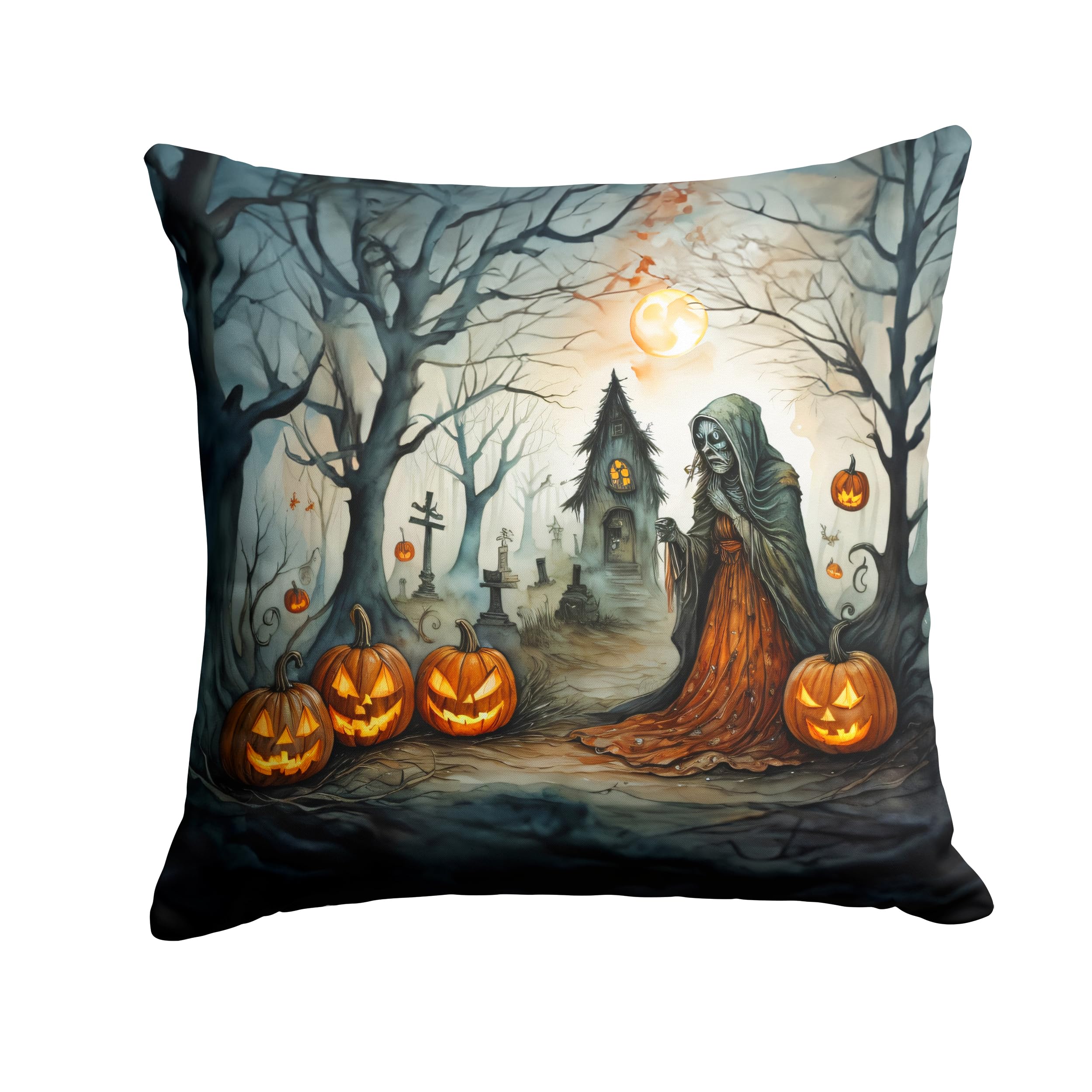 The Weeping Woman Spooky Halloween Throw Pillow