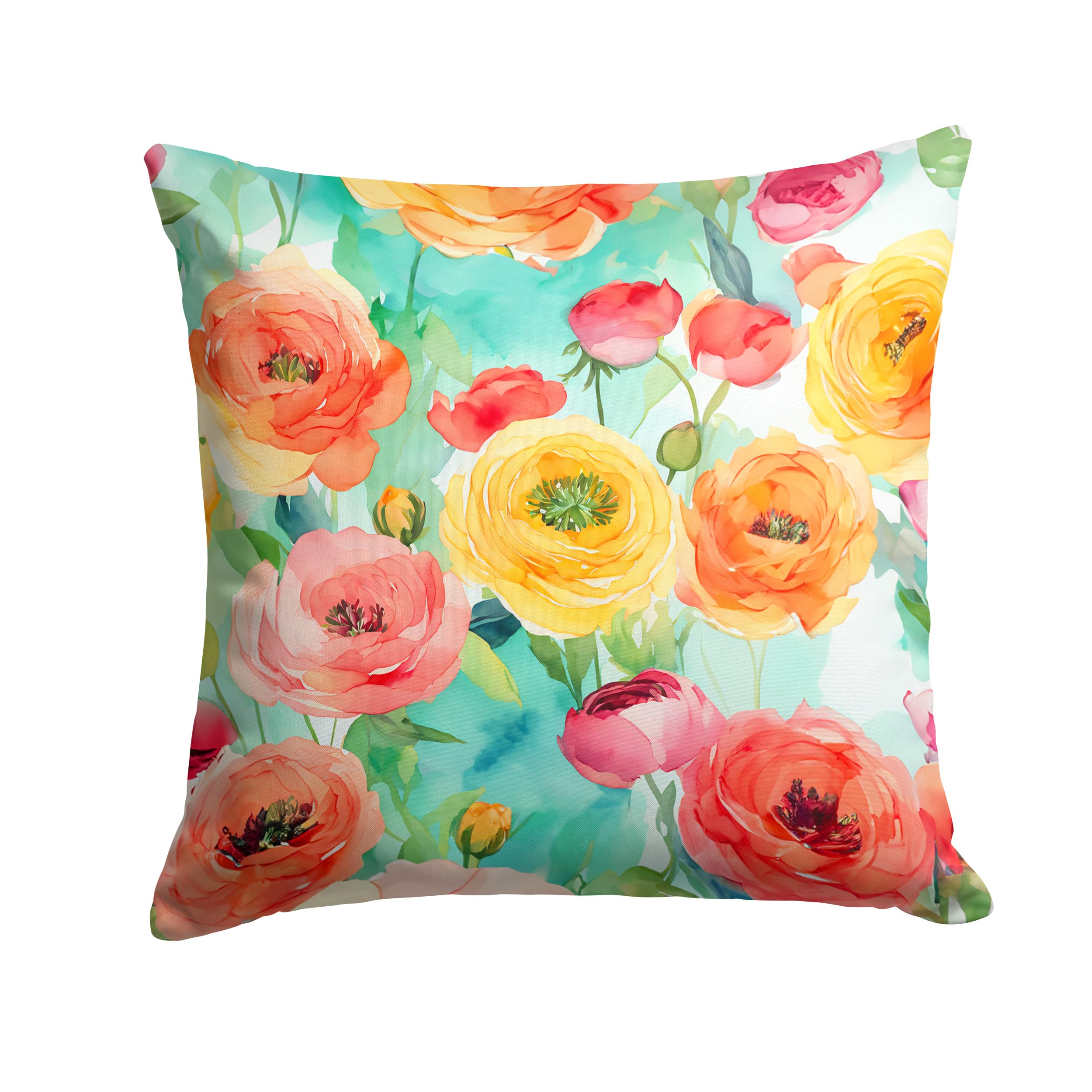 Ranunculus in Watercolor Throw Pillow