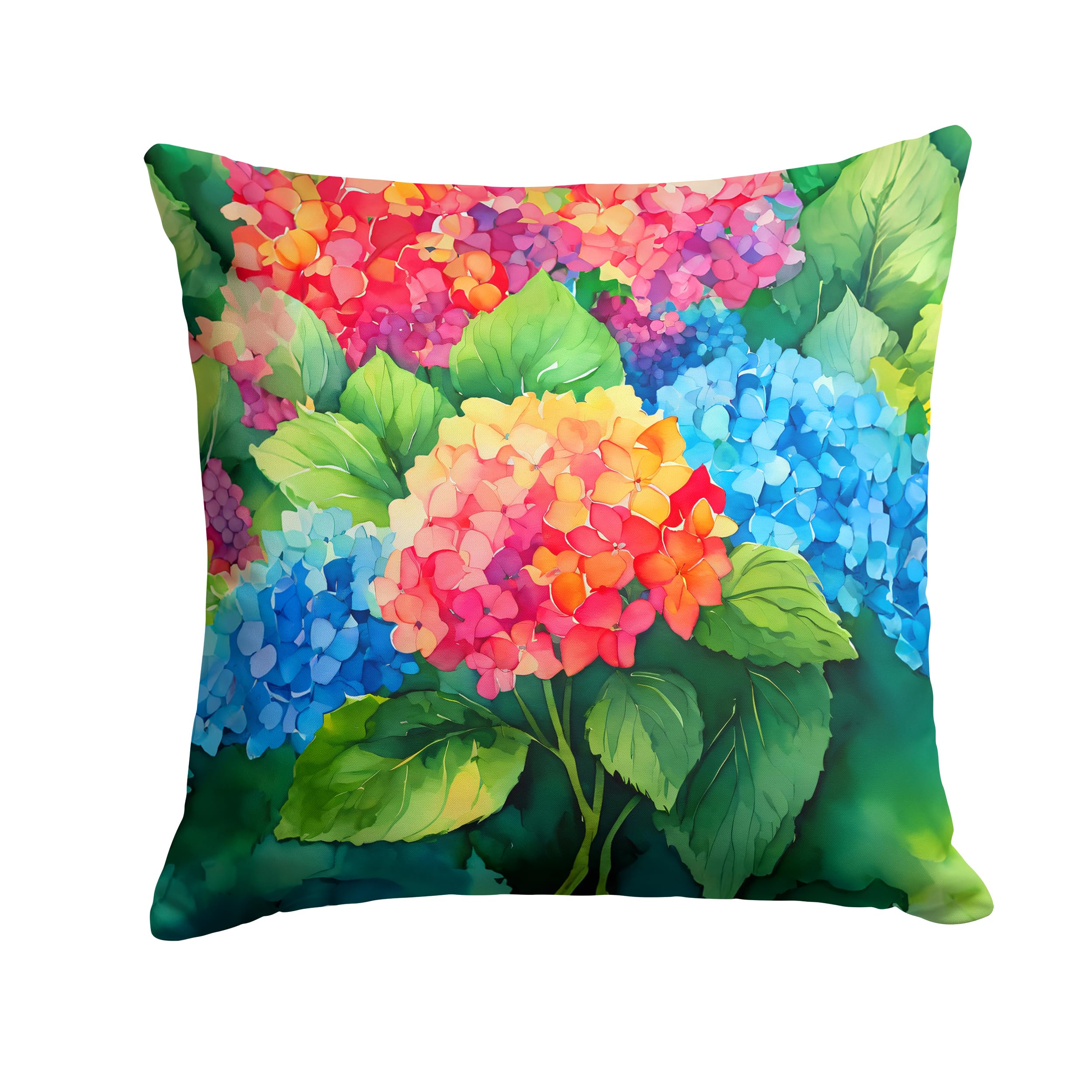 Hydrangeas in Watercolor Throw Pillow