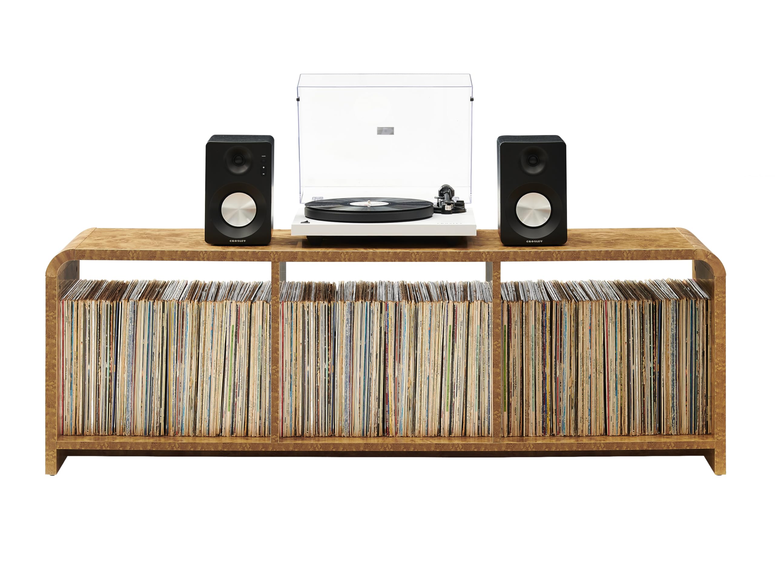 Ingrid Large Record Player Stand With Vinyl Storage Maple