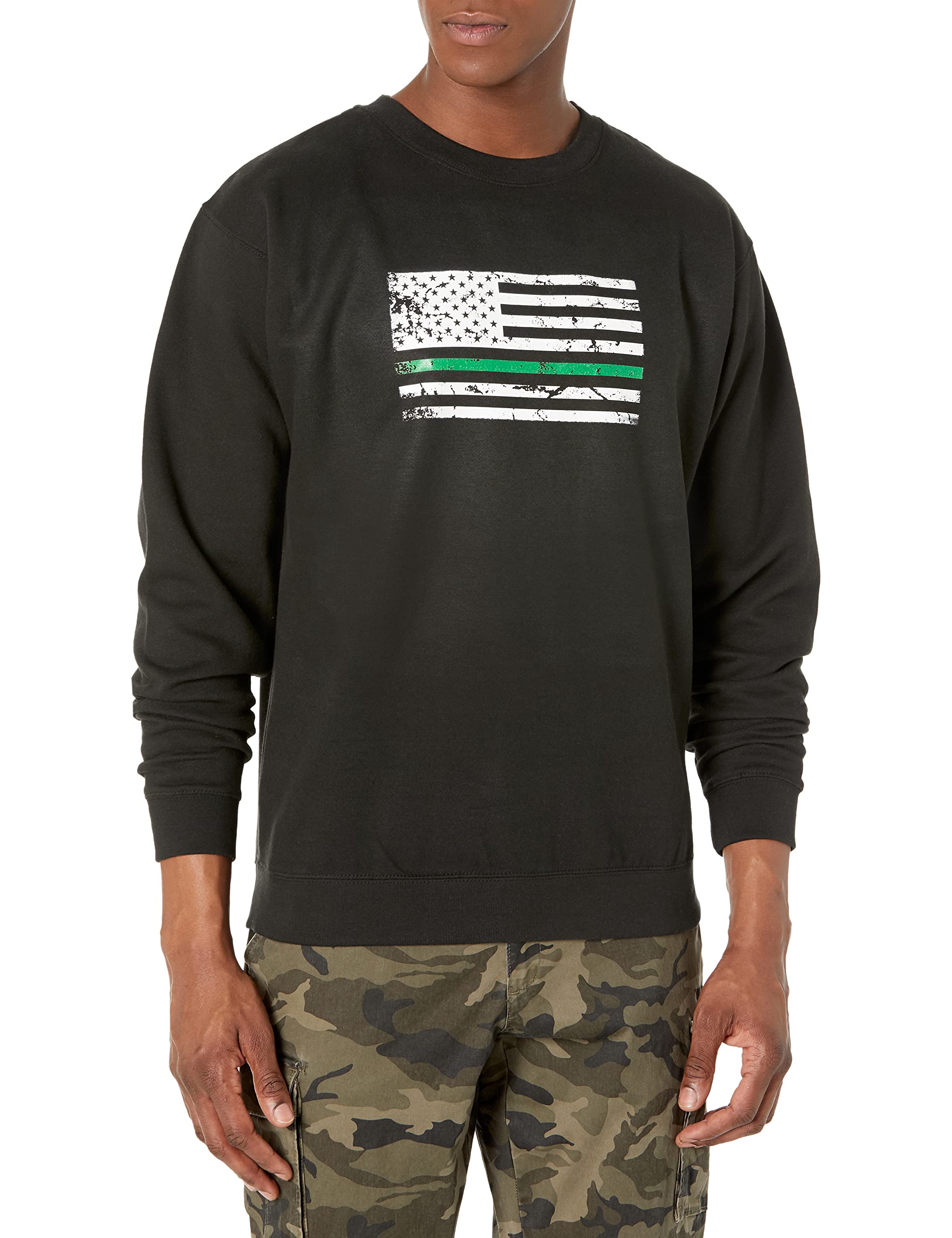 Graphic Crewneck, TGL Flag, Black, XL