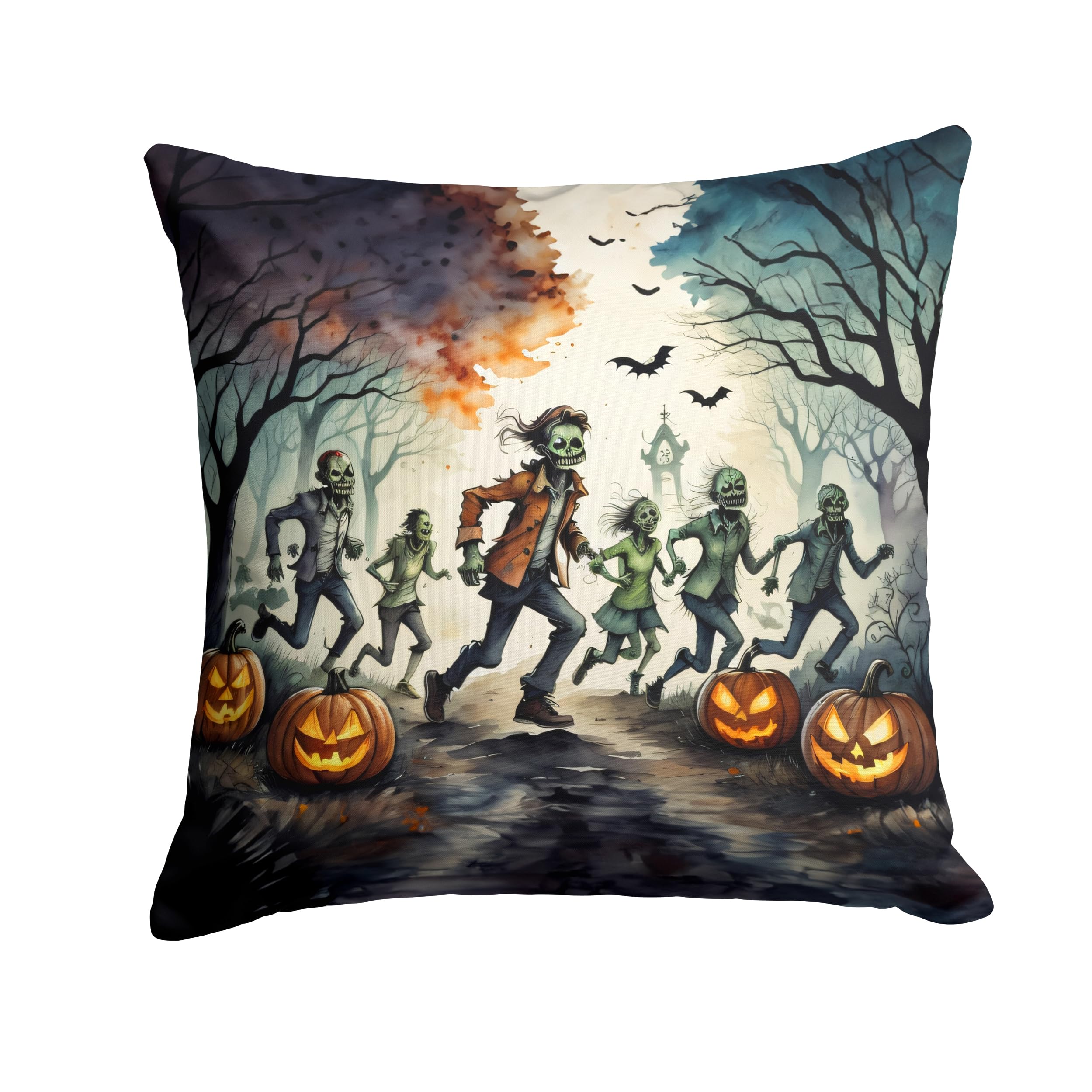 Zombies Spooky Halloween Throw Pillow