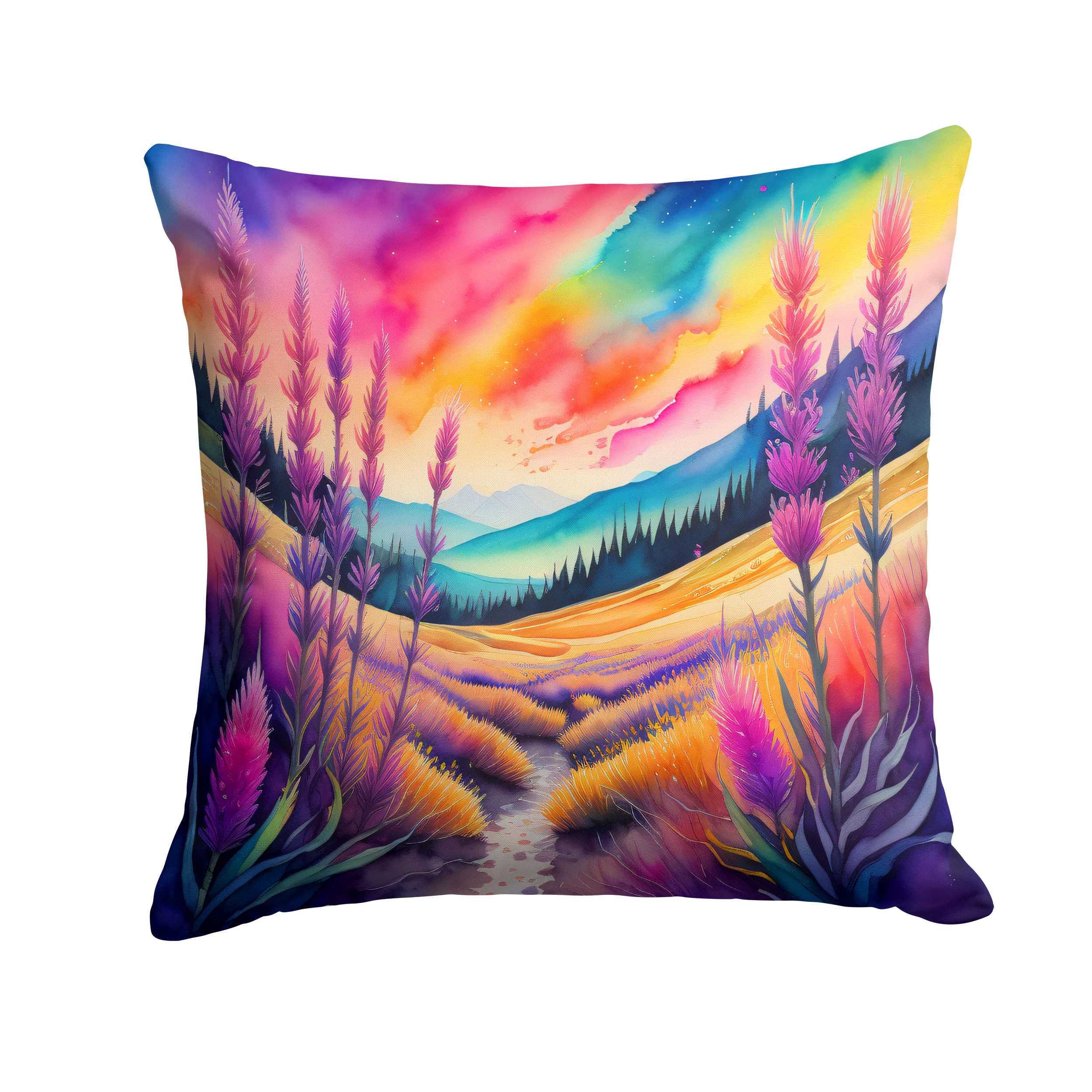 Colorful Liatris Throw Pillow