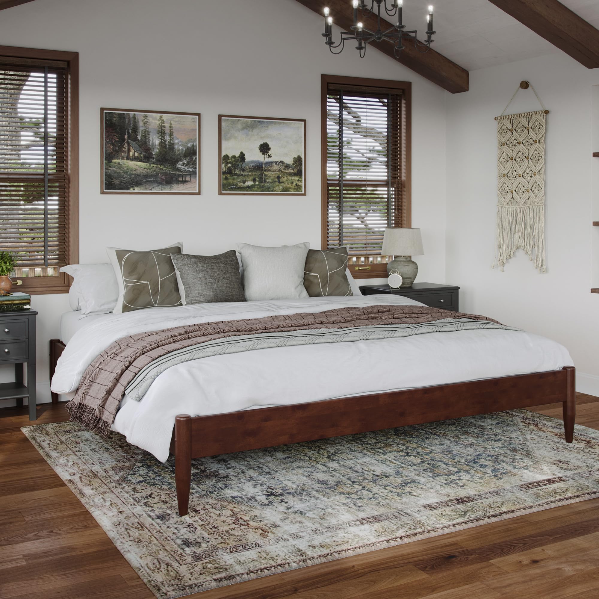 Pasadena Storage King Basic Bed in Walnut