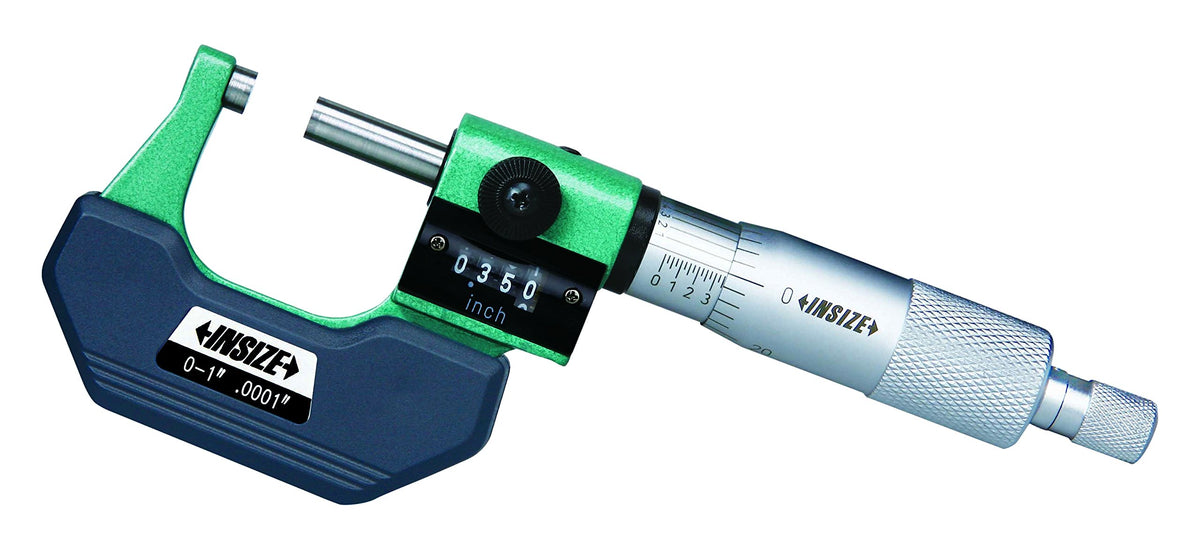 Insize 3400-3 Outside Micrometer With Counter, 2 -3, Counter Resolution .001, Thimble Graduation .0001