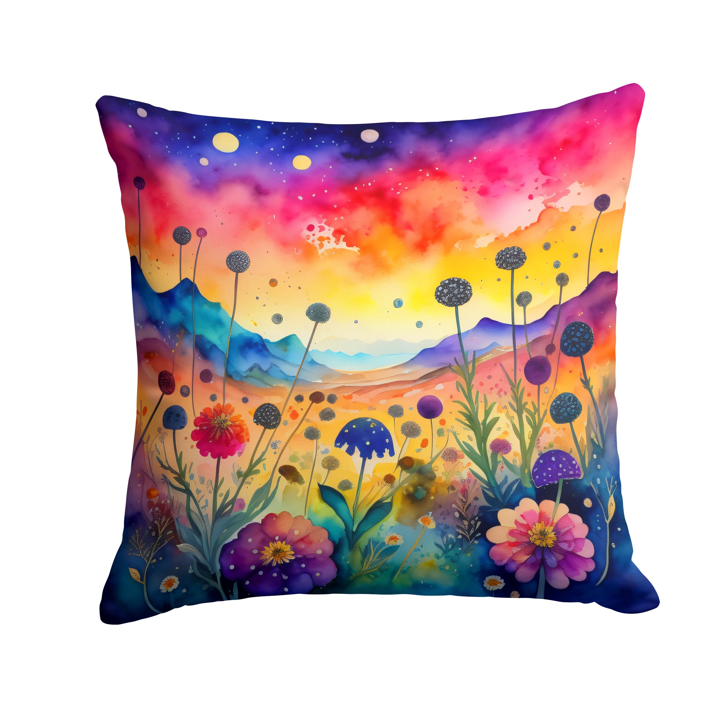 Colorful Scabiosa Throw Pillow