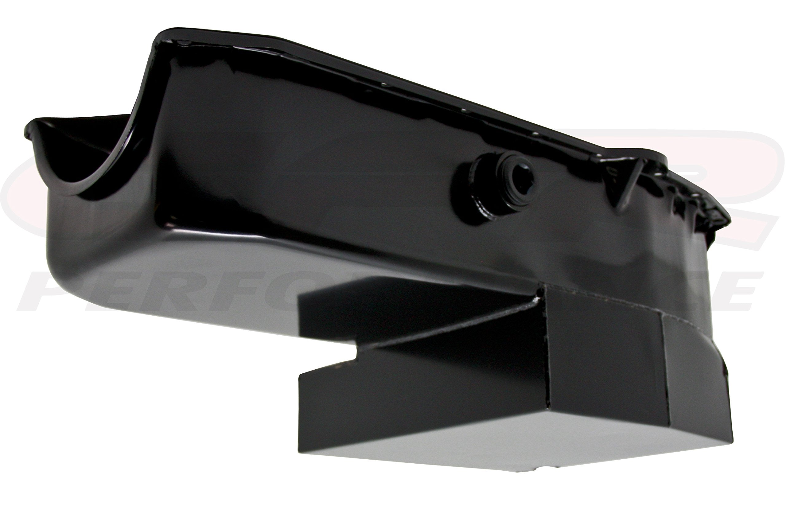 STEEL 1958-79 CHEVY SB 283-400 IMCA CIRCLE TRACK RACING OIL PAN W/INSPECTION PLUG - BLACK
