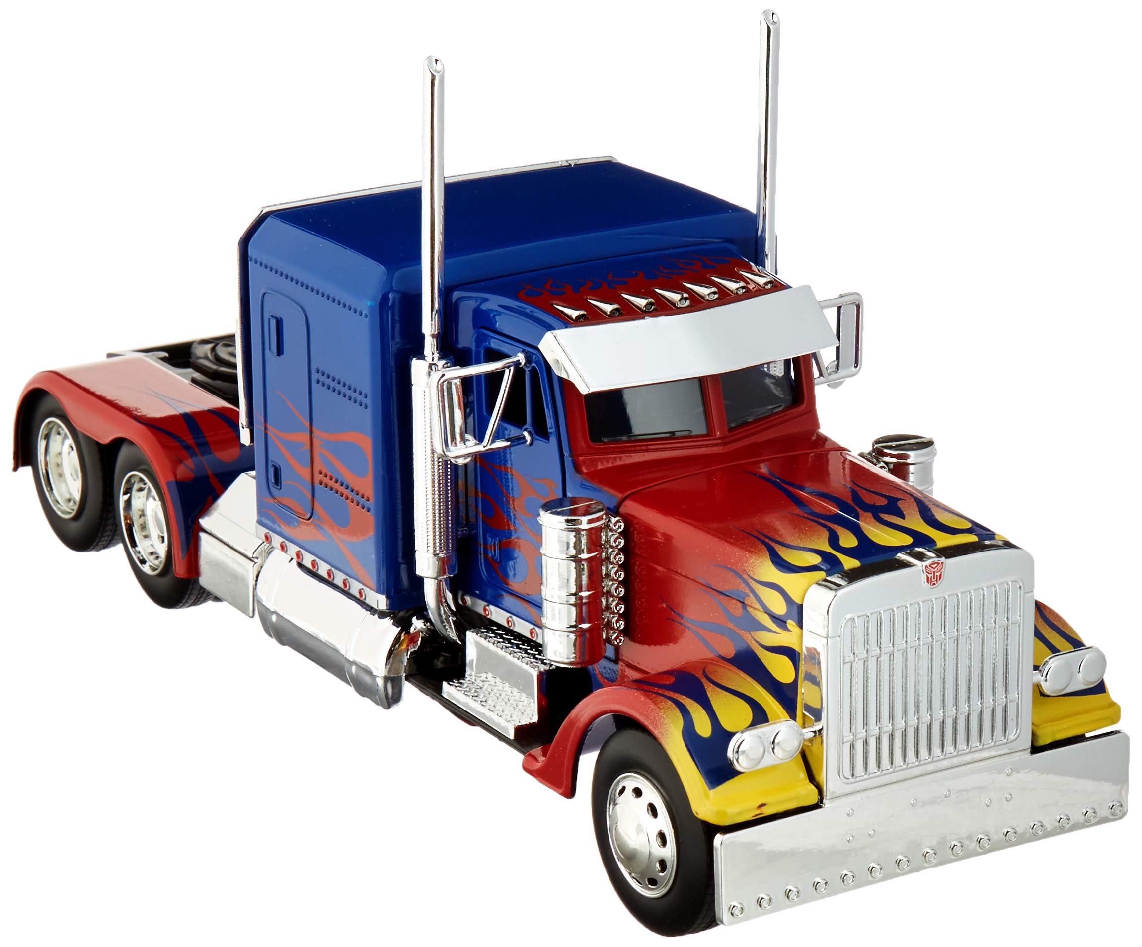 Optimus Prime Truck with Robot on Chassis from “Transformers” Movie \”Hollywood Rides\” Series  Diecast Model by Jada