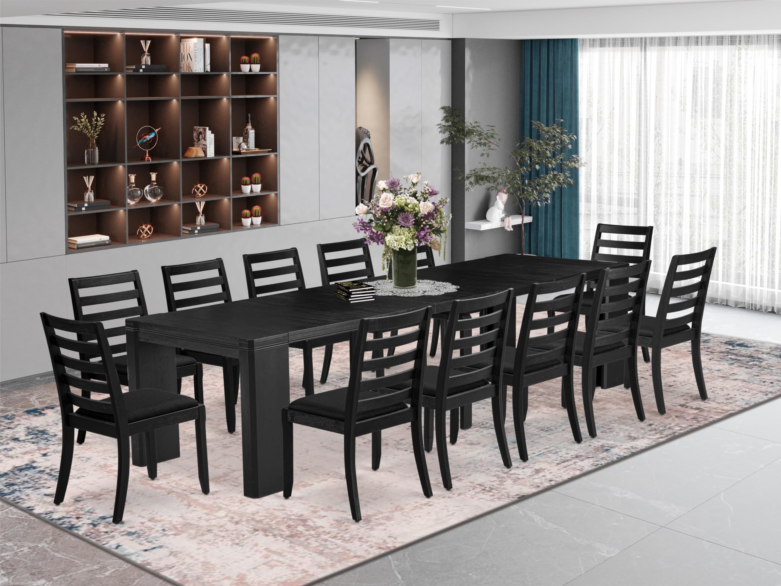 13-piece Modern Dining Room Table Set a Rectangular Dining Table