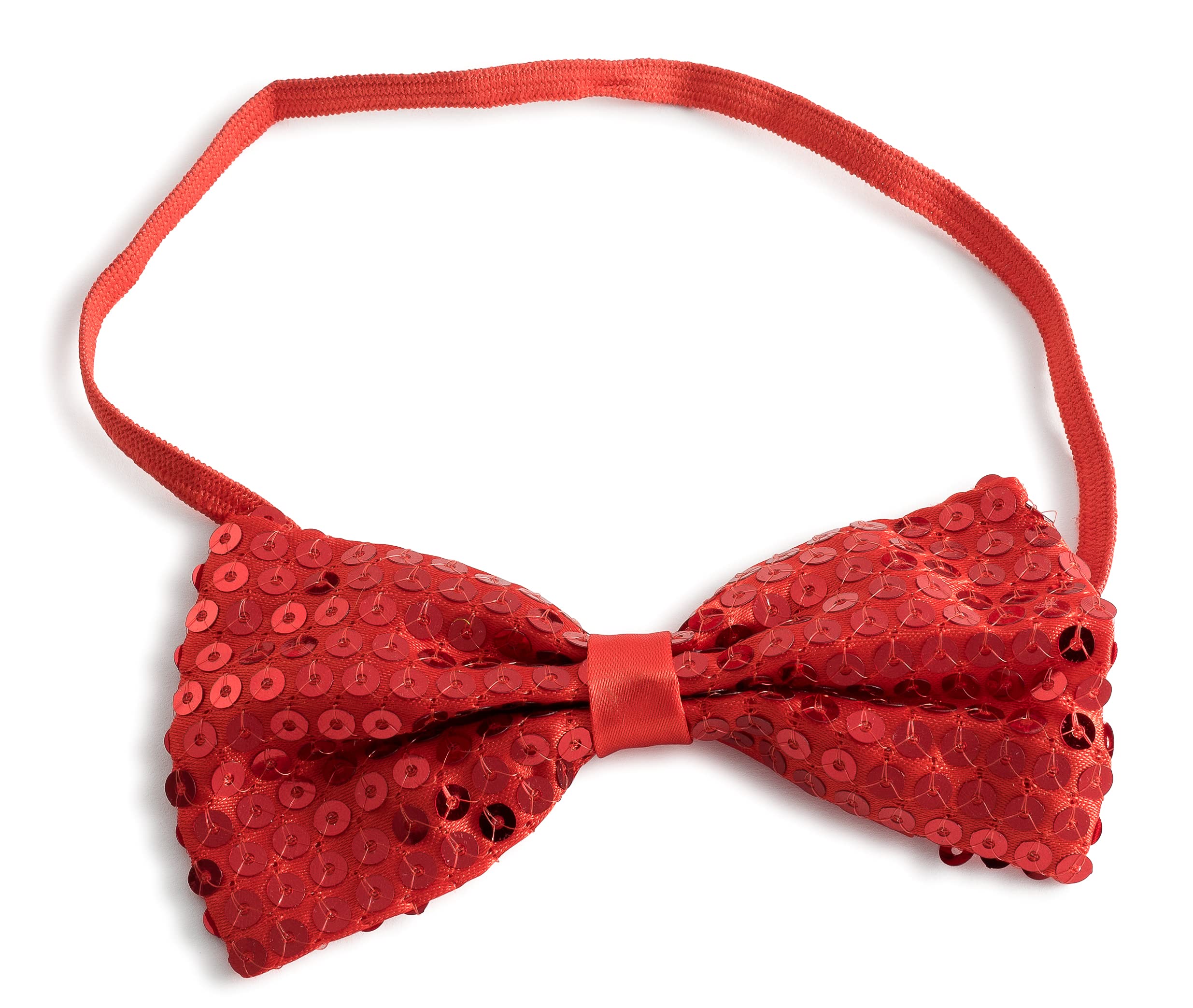Red Sequined Bow Tie - One Size