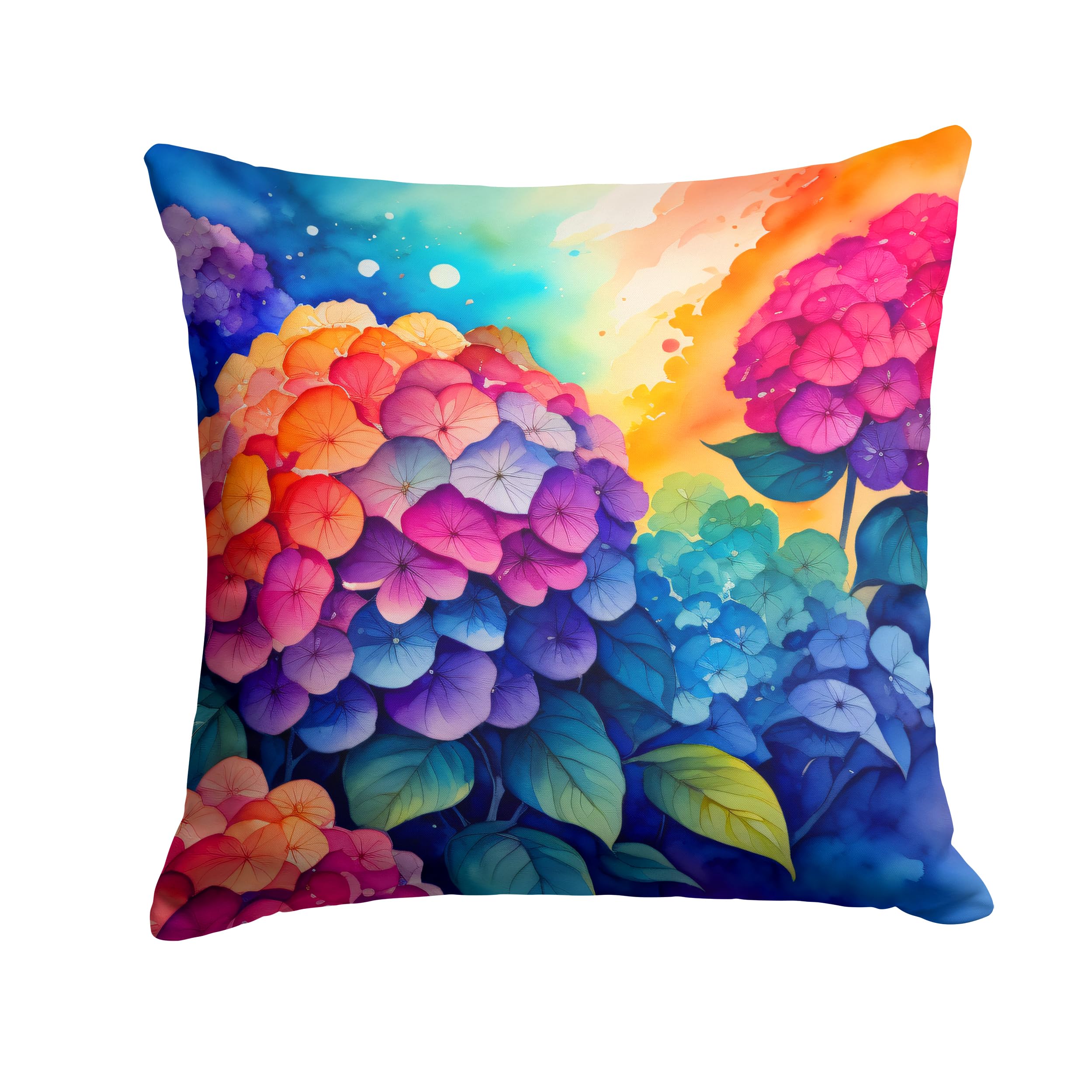 Colorful Hydrangeas Throw Pillow