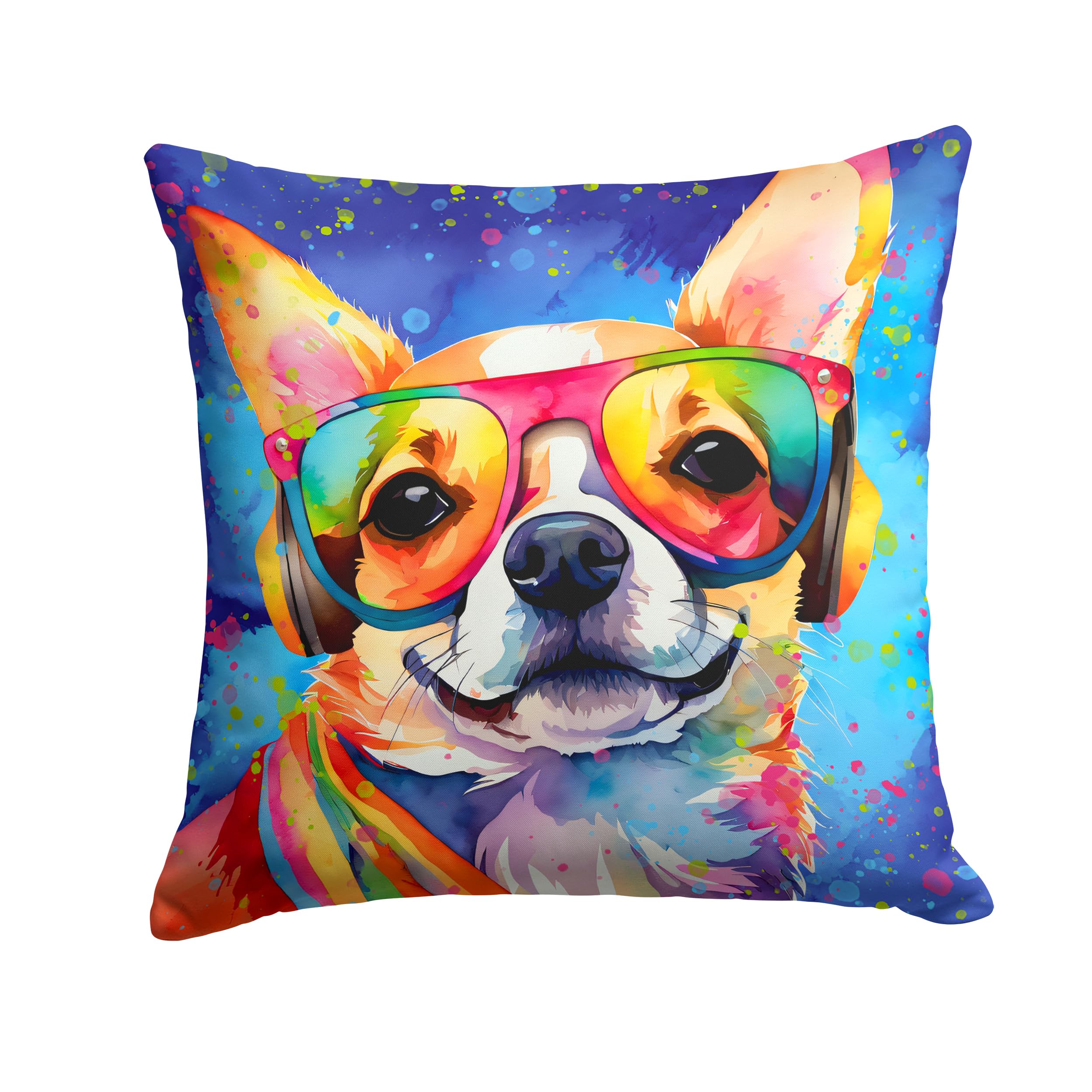 Chihuahua Hippie Dawg Throw Pillow
