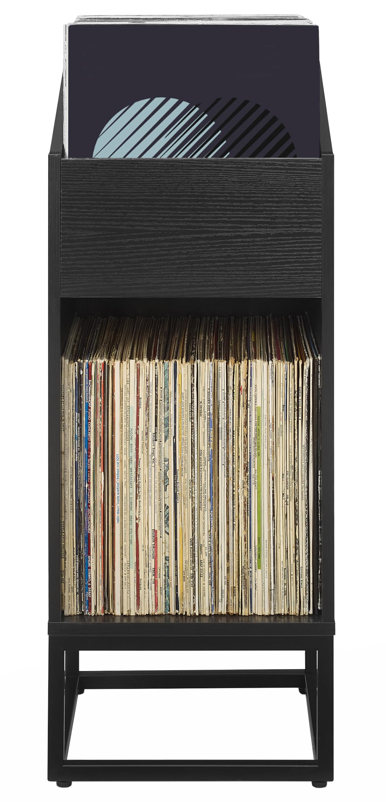 Enzo Small Vinyl Record Storage Stand Black