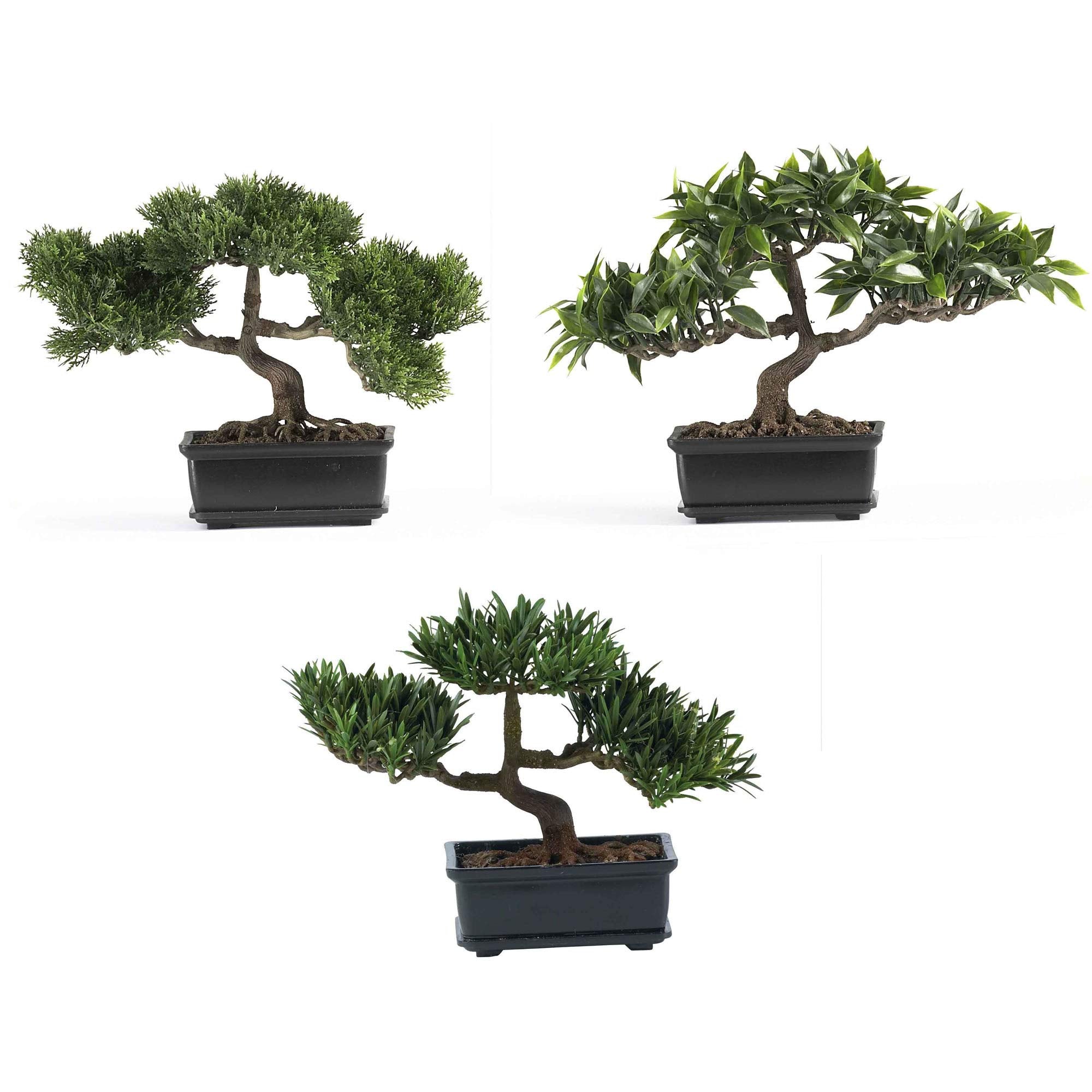12″ Bonsai Silk Plant Collection (Set of 3)