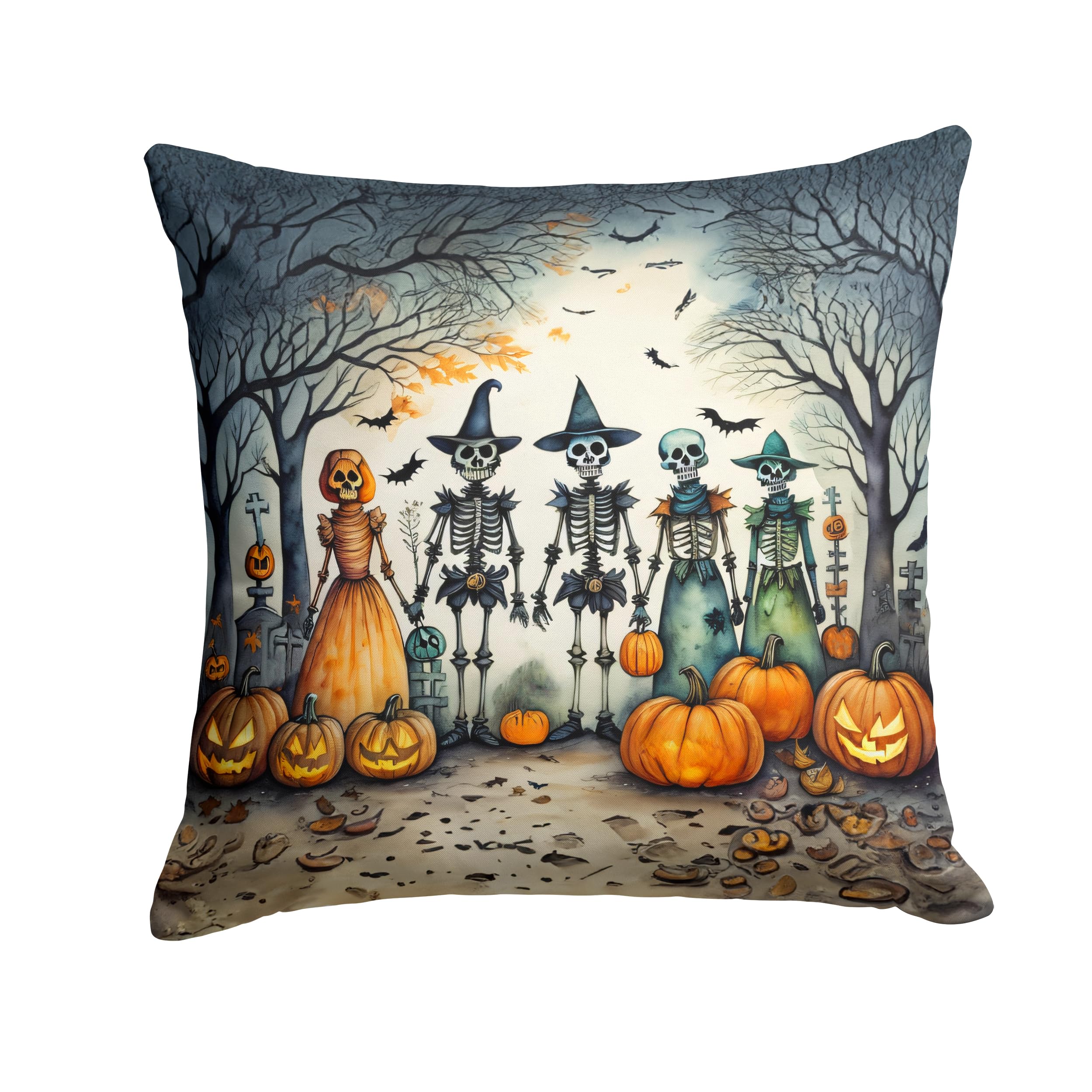 Calacas Skeletons Spooky Halloween Throw Pillow