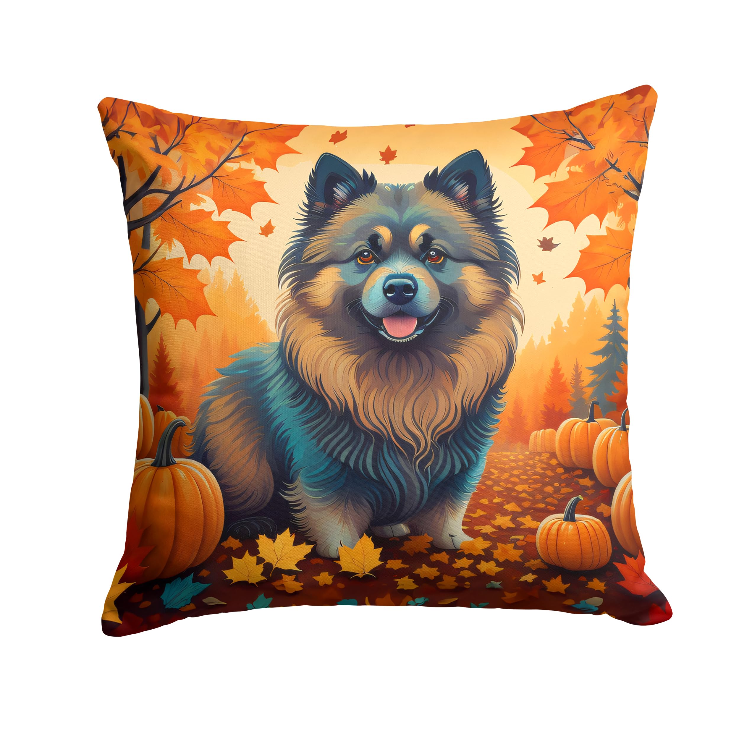 Keeshond Fall Throw Pillow