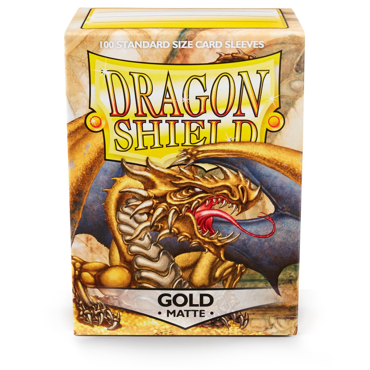 Arcane Tinman Dragon Shield Standard Size Sleeves - Matte Gold 100Ct - Card Sleeves Are Smooth & Tough - Compatible With Pokemon