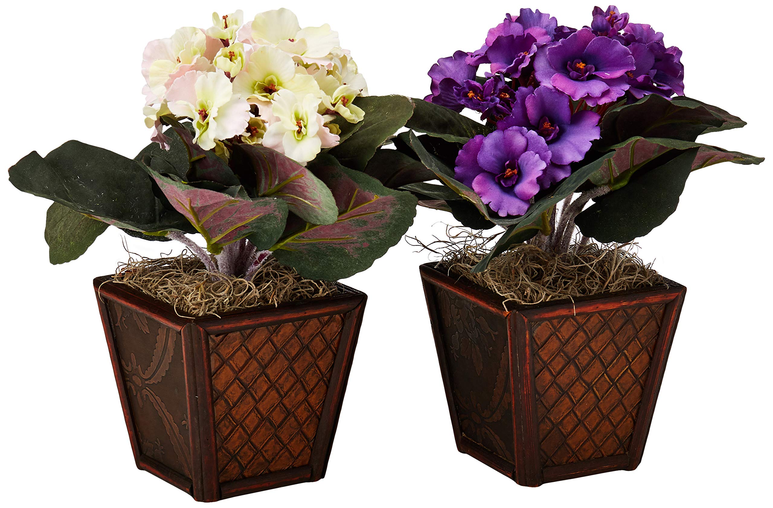 African Violet w/Vase Silk Plant (Set of 2)