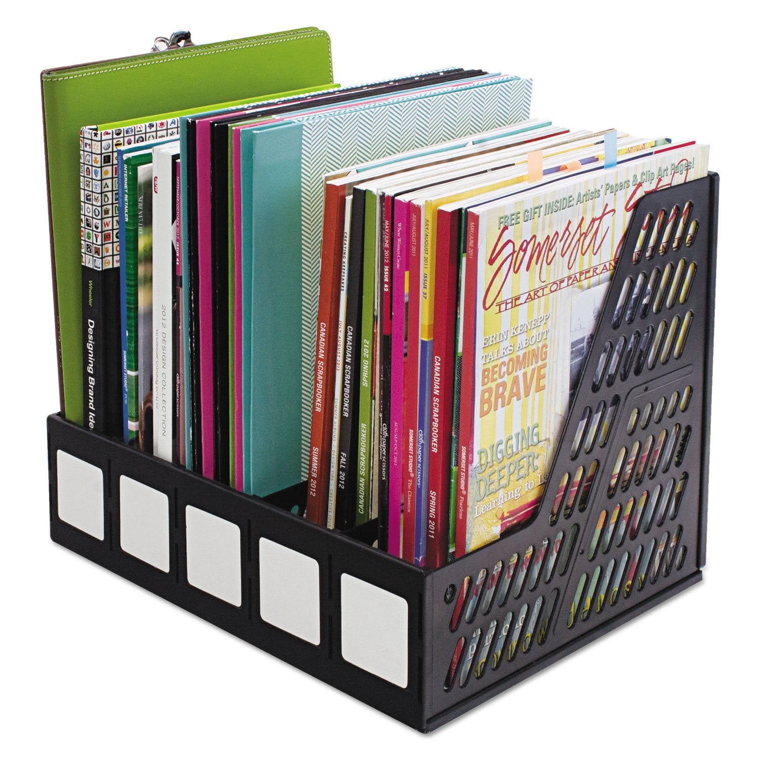 Advantus 34092 Literature File, Five Slots, Black