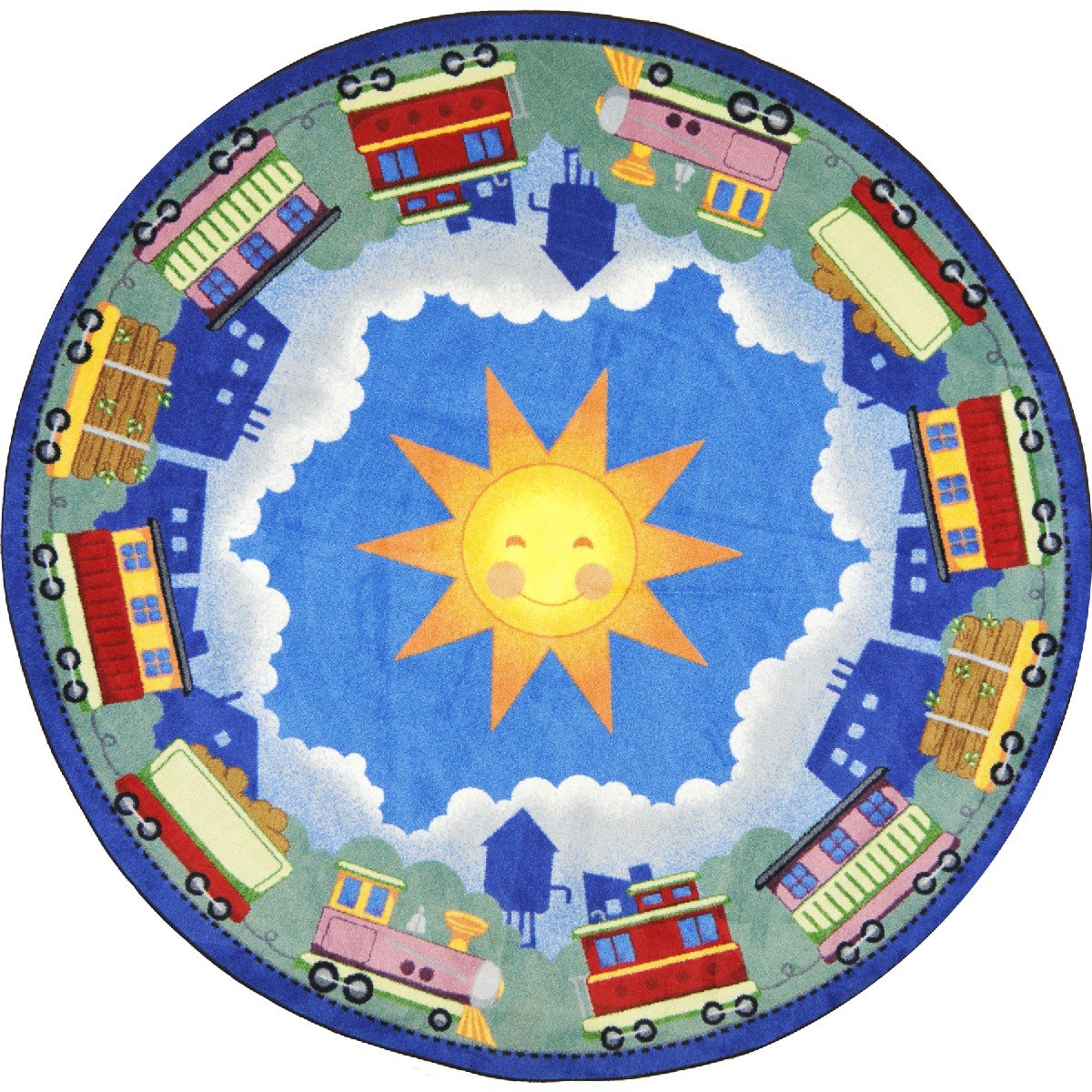 In Training 132 Round area rug in color Multi