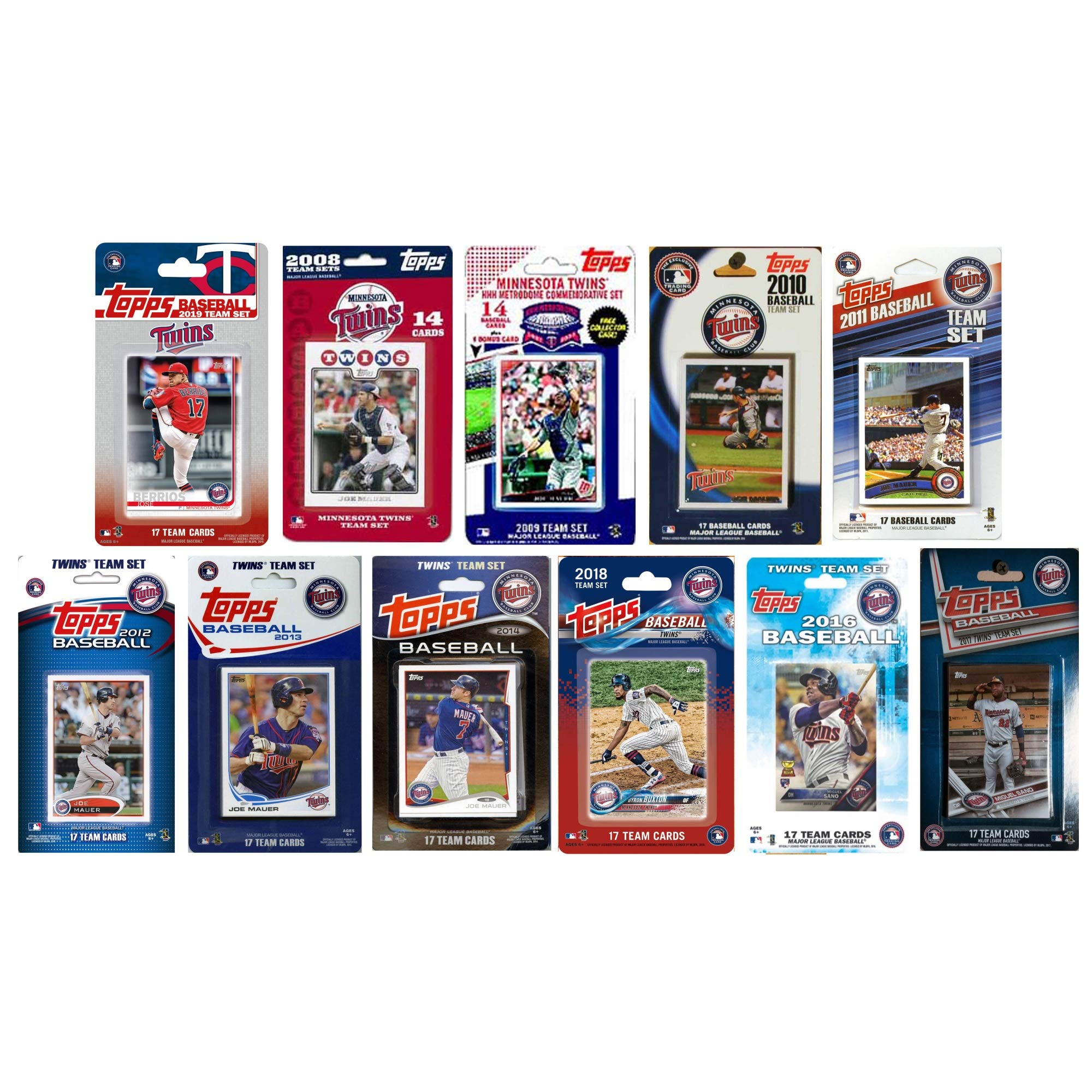 MLB Minnesota Twins 11 Different Licensed Trading Card Team Sets
