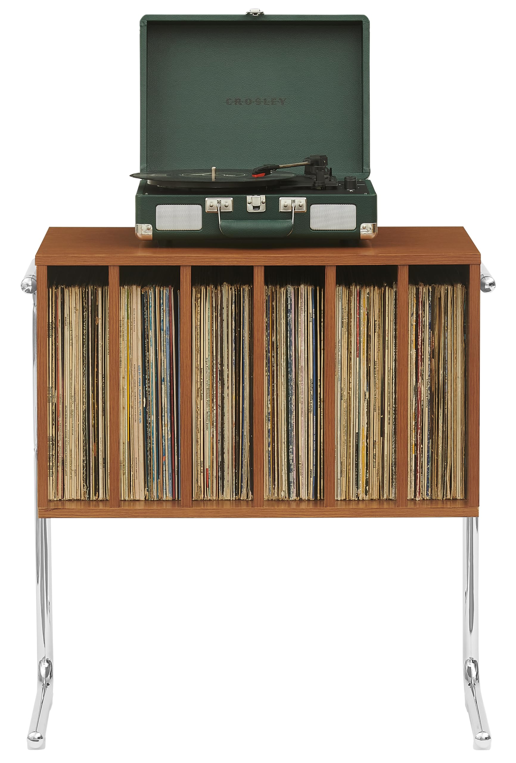 Lily Record Player Stand With Vinyl Storage Walnut