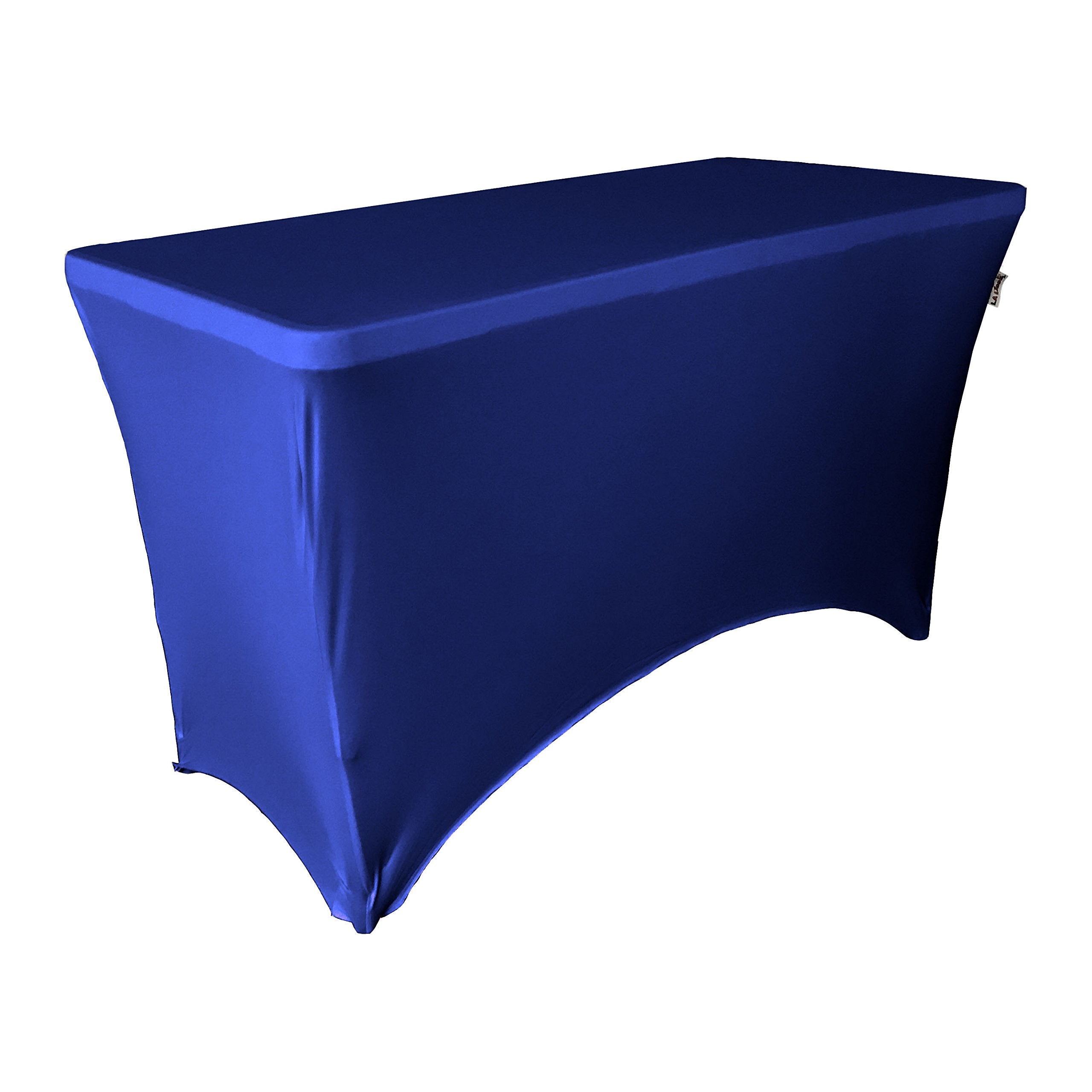 LA Linen Rectangular Spandex Tablecloth, 48 by 30 by 30-Inch, Royal Blue