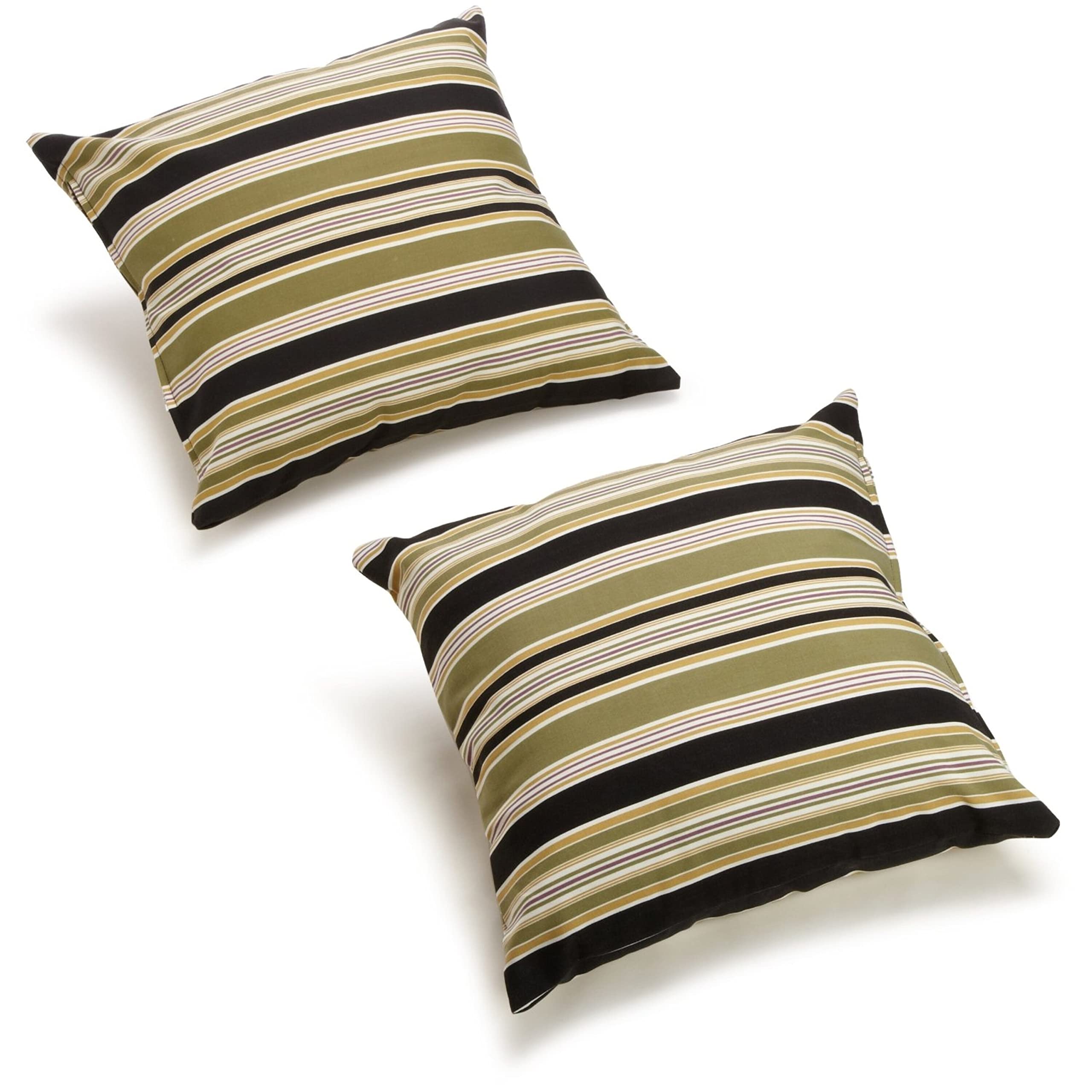 Blazing Needles 17-inch Outdoor Knife Edge Throw Pillows (Set of 2) - Eastbay Onyx