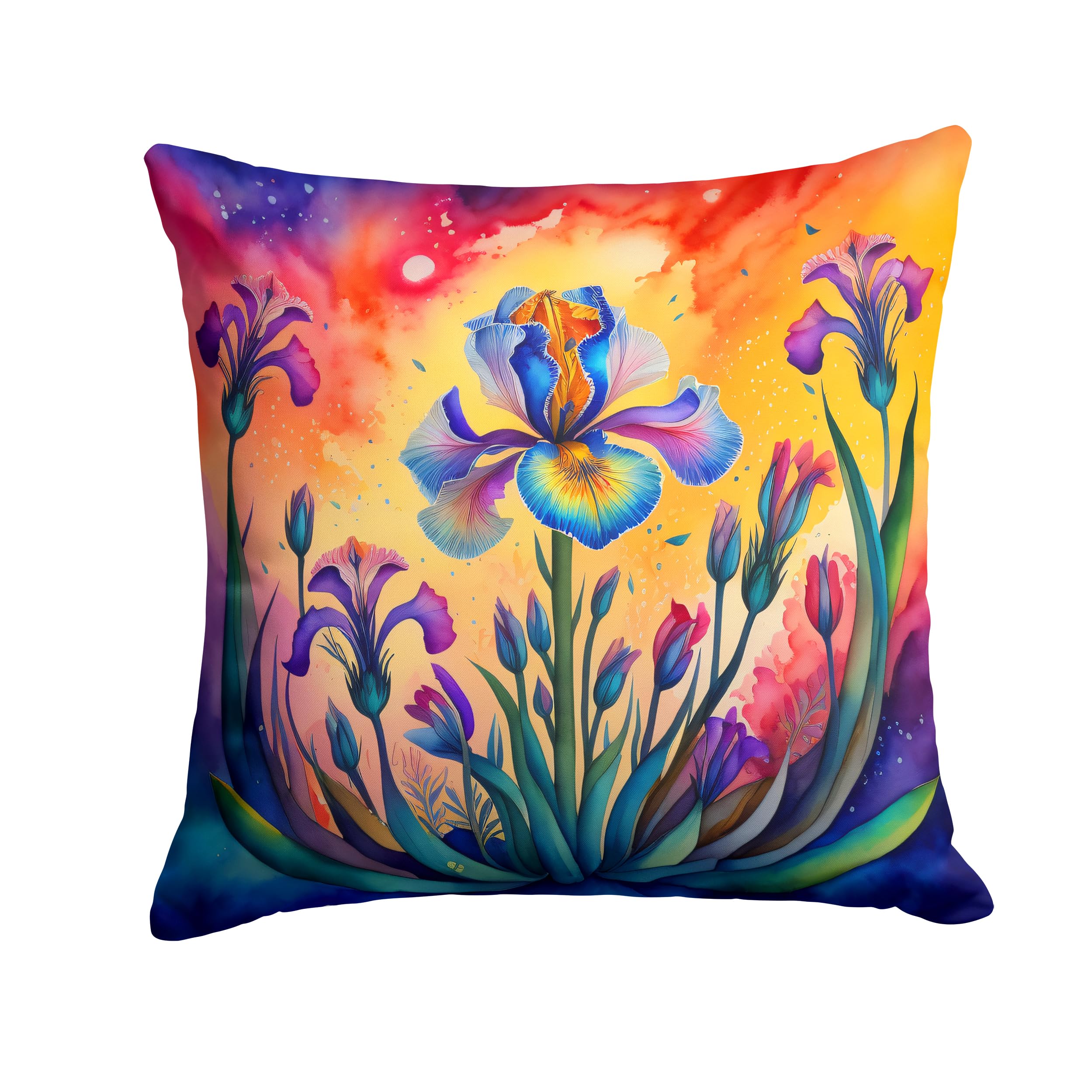 Colorful Iris Throw Pillow