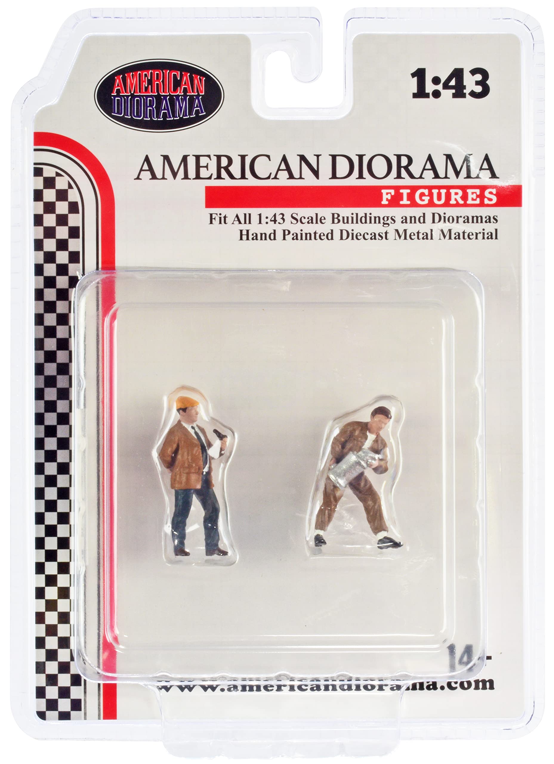 Race Day Two Diecast Figures Set 4 for 1/43 Scale Models by American Diorama