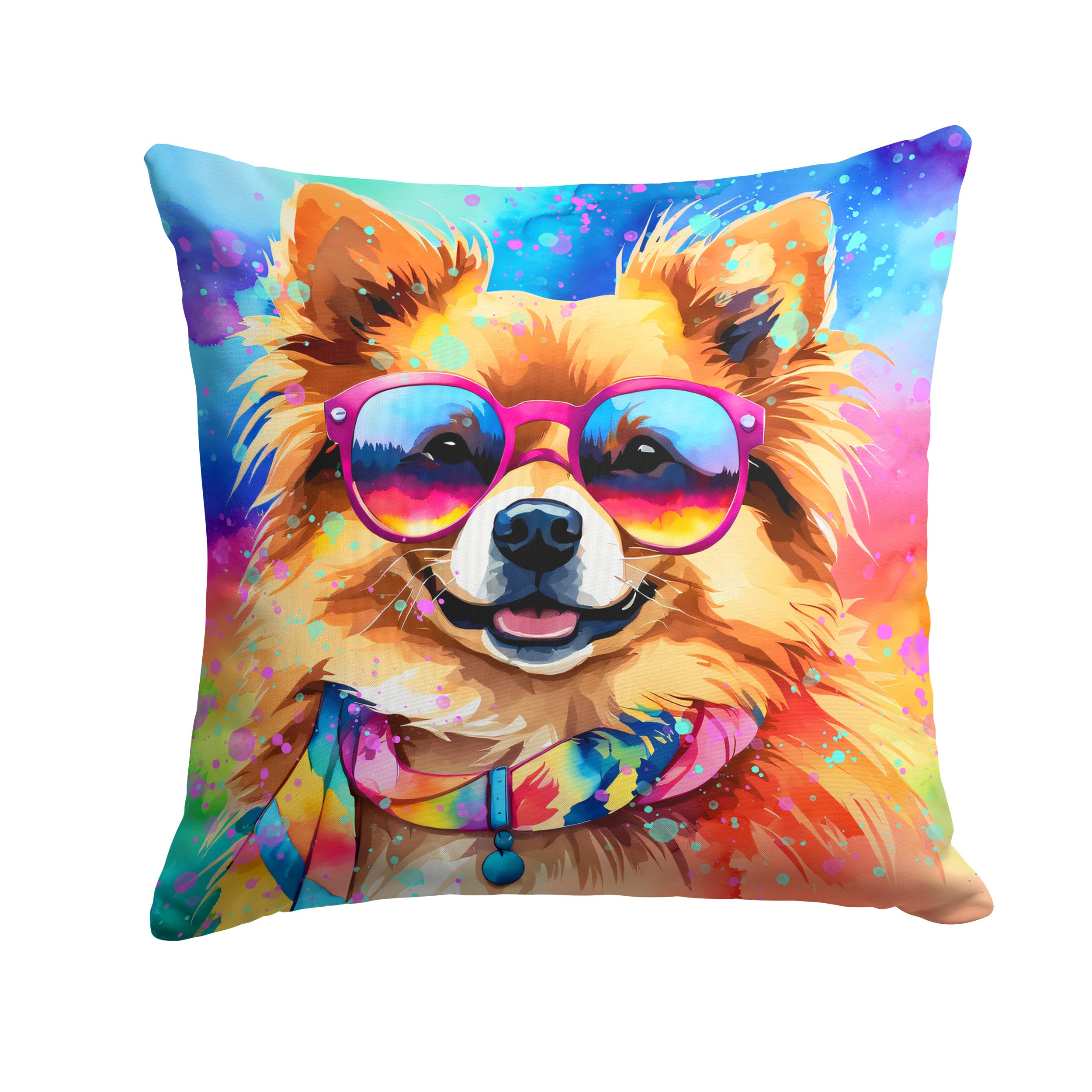 Pomeranian Hippie Dawg Throw Pillow