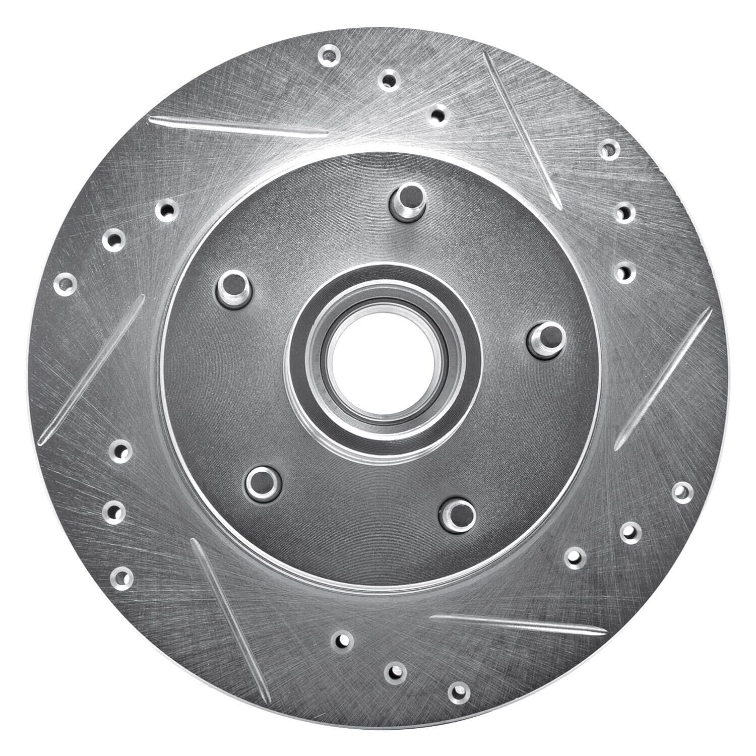R1 Concepts Brake Rotor Drilled and Slotted Silver EDZ-47007L