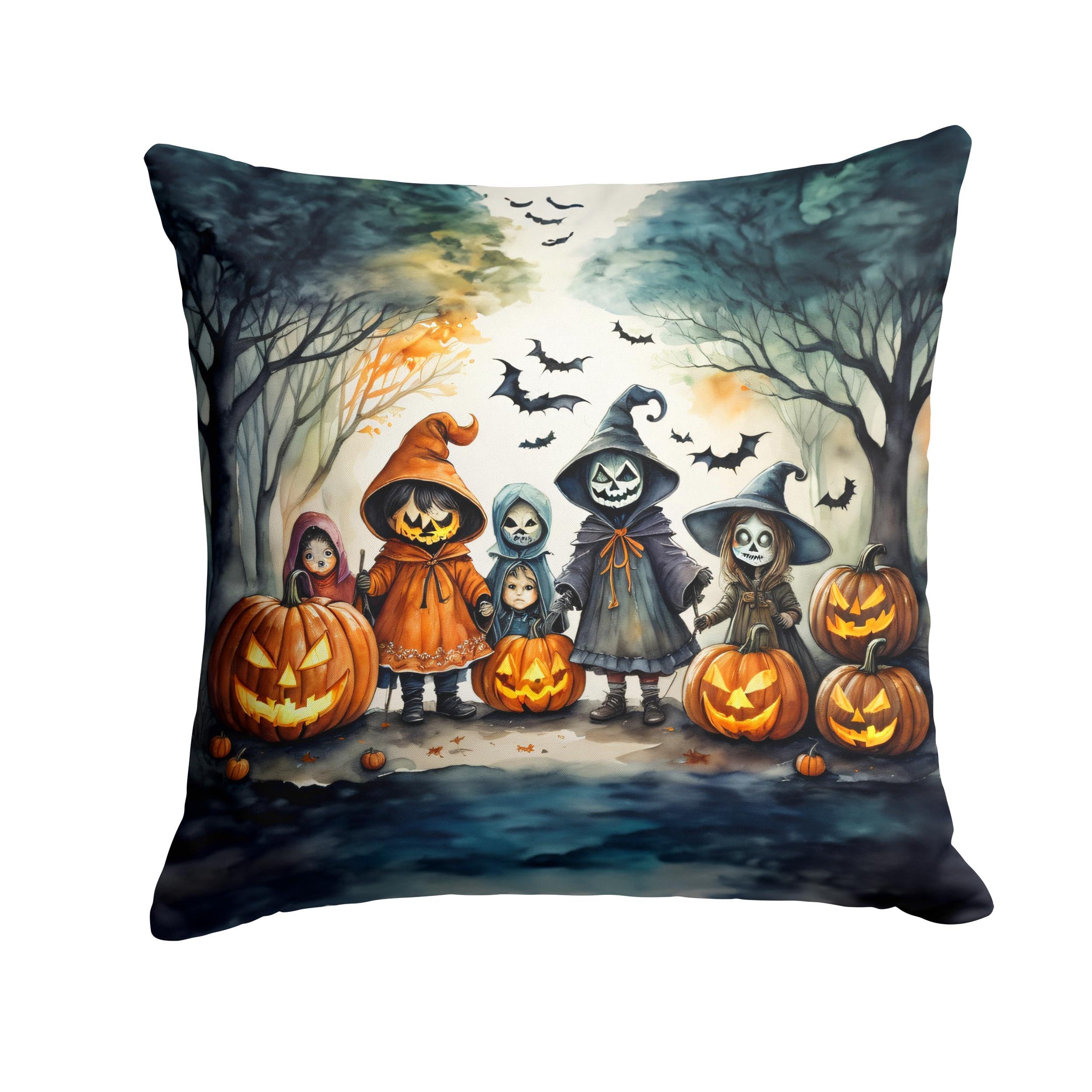 Trick Or Treaters Spooky Halloween Throw Pillow