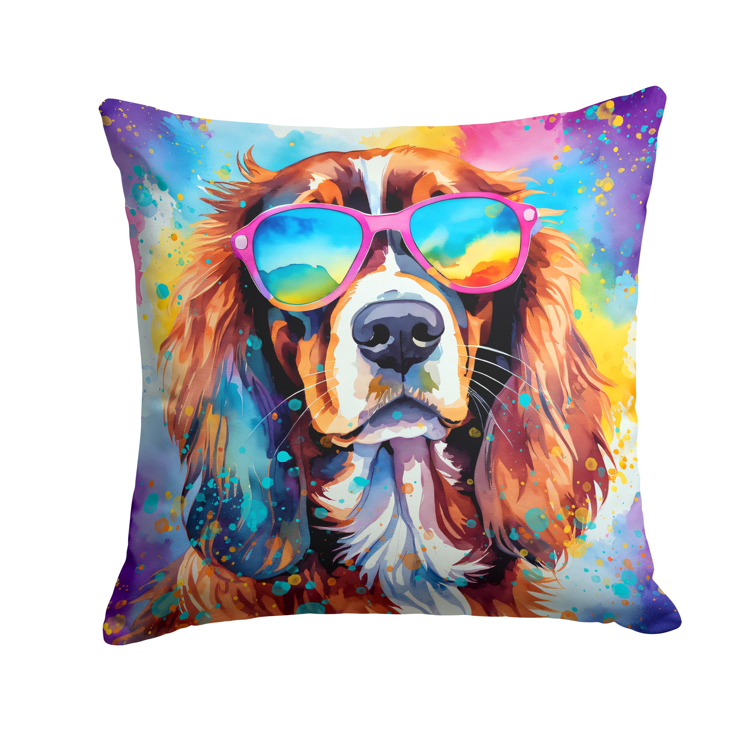 Cavalier Spaniel Hippie Dawg Throw Pillow