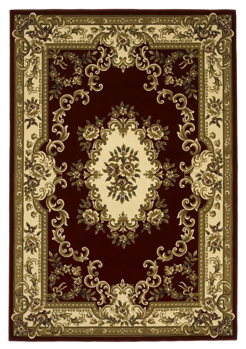 Corinthian 5308 Red/Ivory Aubusson Size 22 x 711″ Runner″