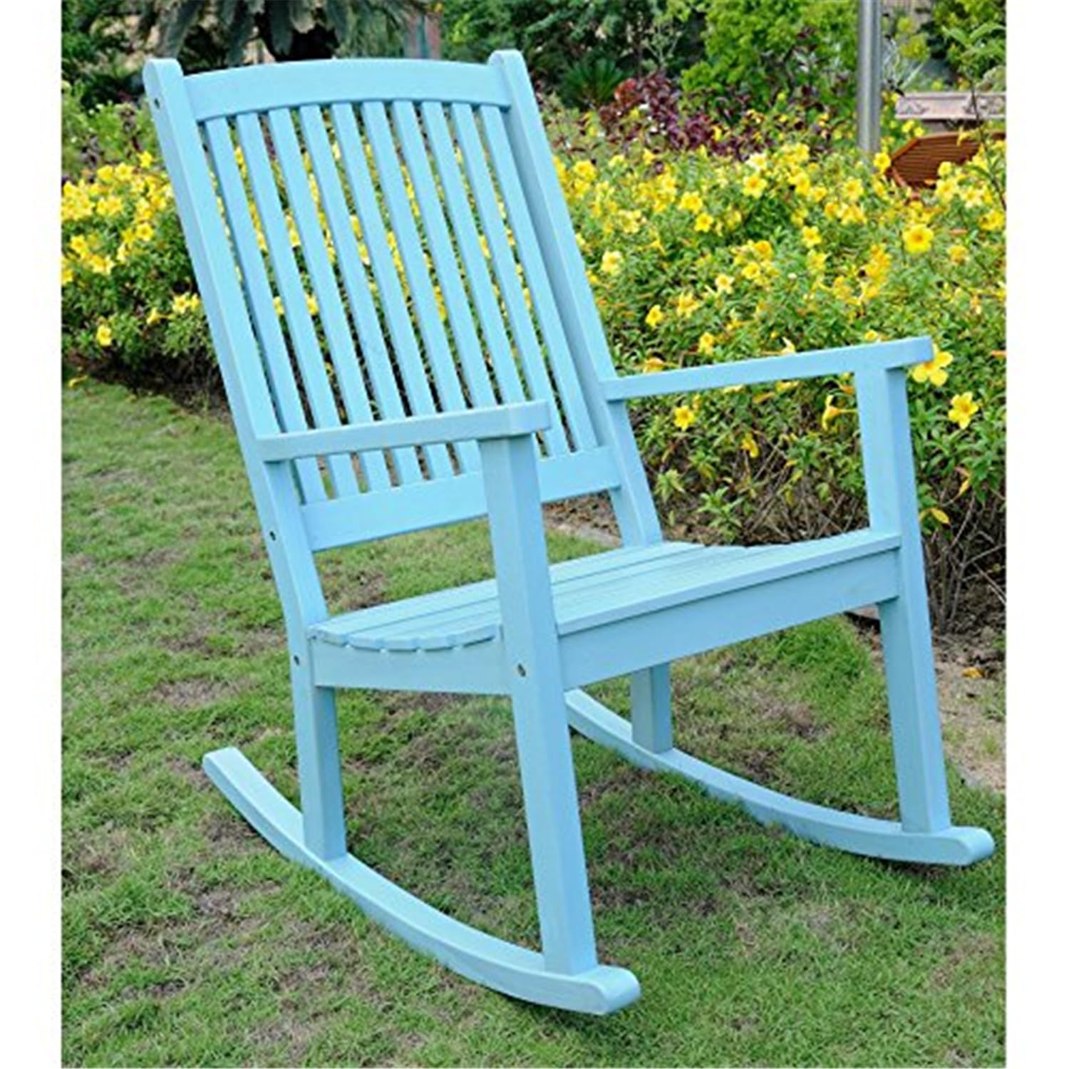 Royal Fiji Acacia Large Rocking Chair - Sky Blue