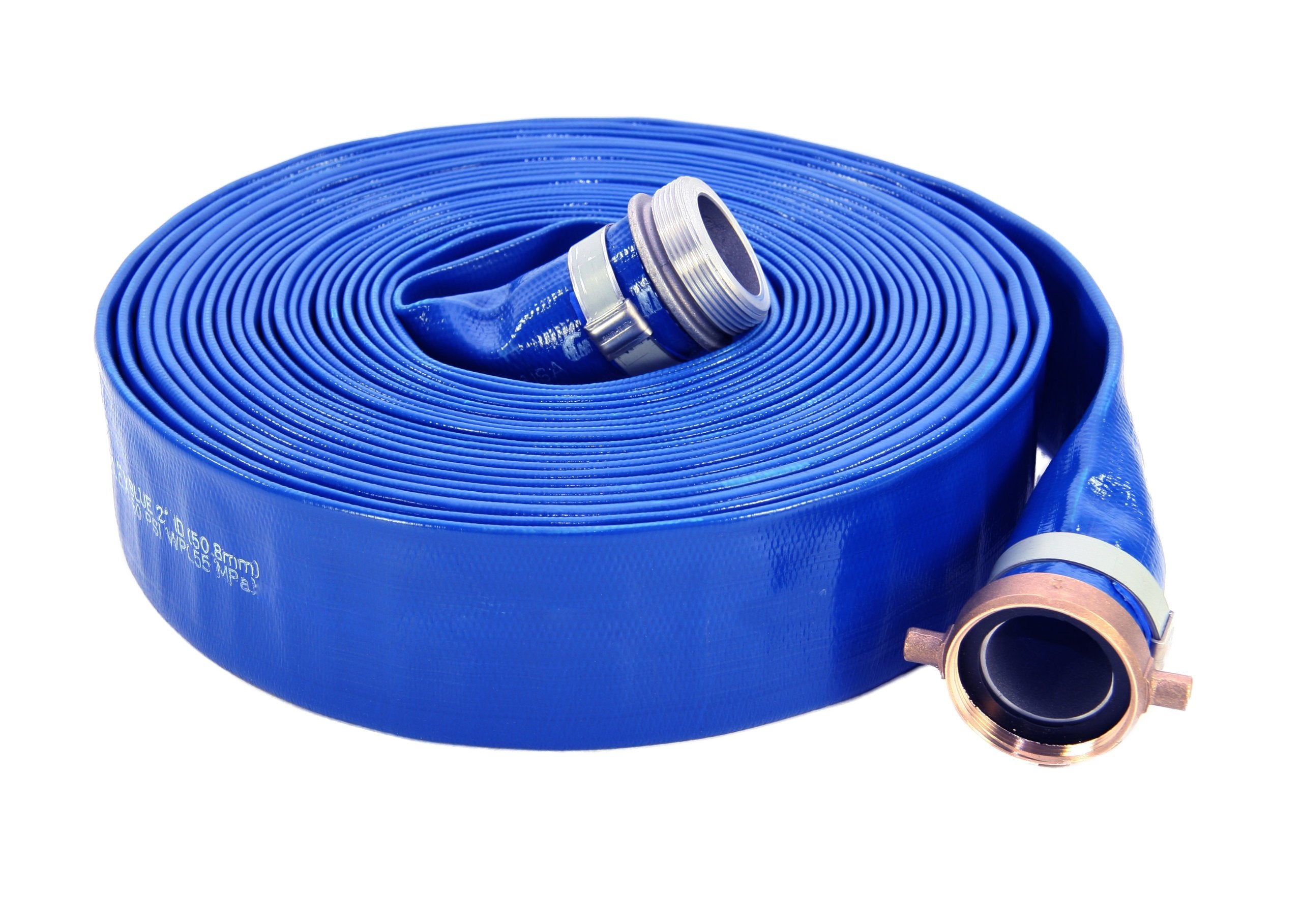 Abbott Rubber 1147-2000-25 Pvc Discharge Hose Assembly, Blue, 2 Male X Female Npsm, 65 Psi Max Pressure, 25' Length, 2 Id