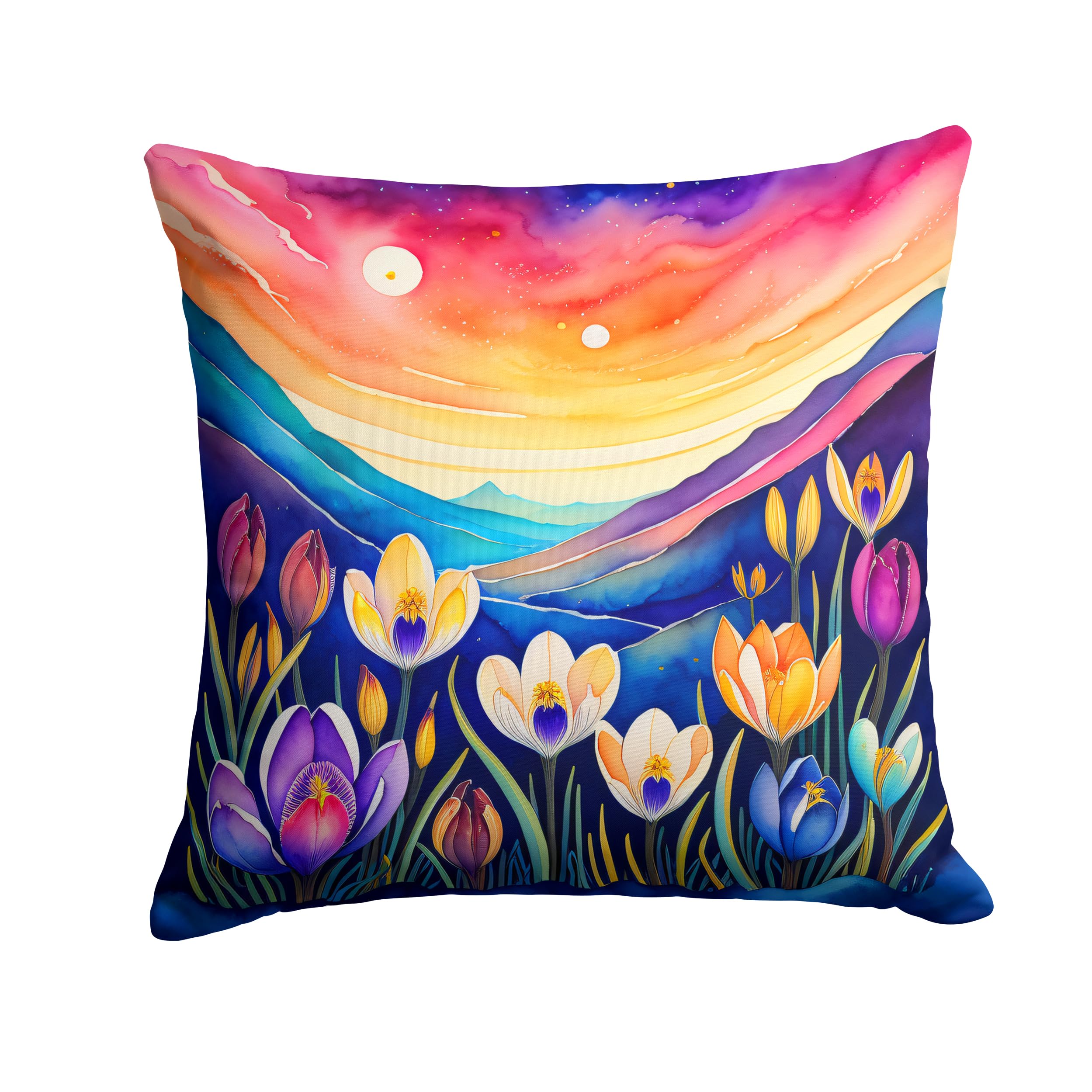 Colorful Crocus Throw Pillow