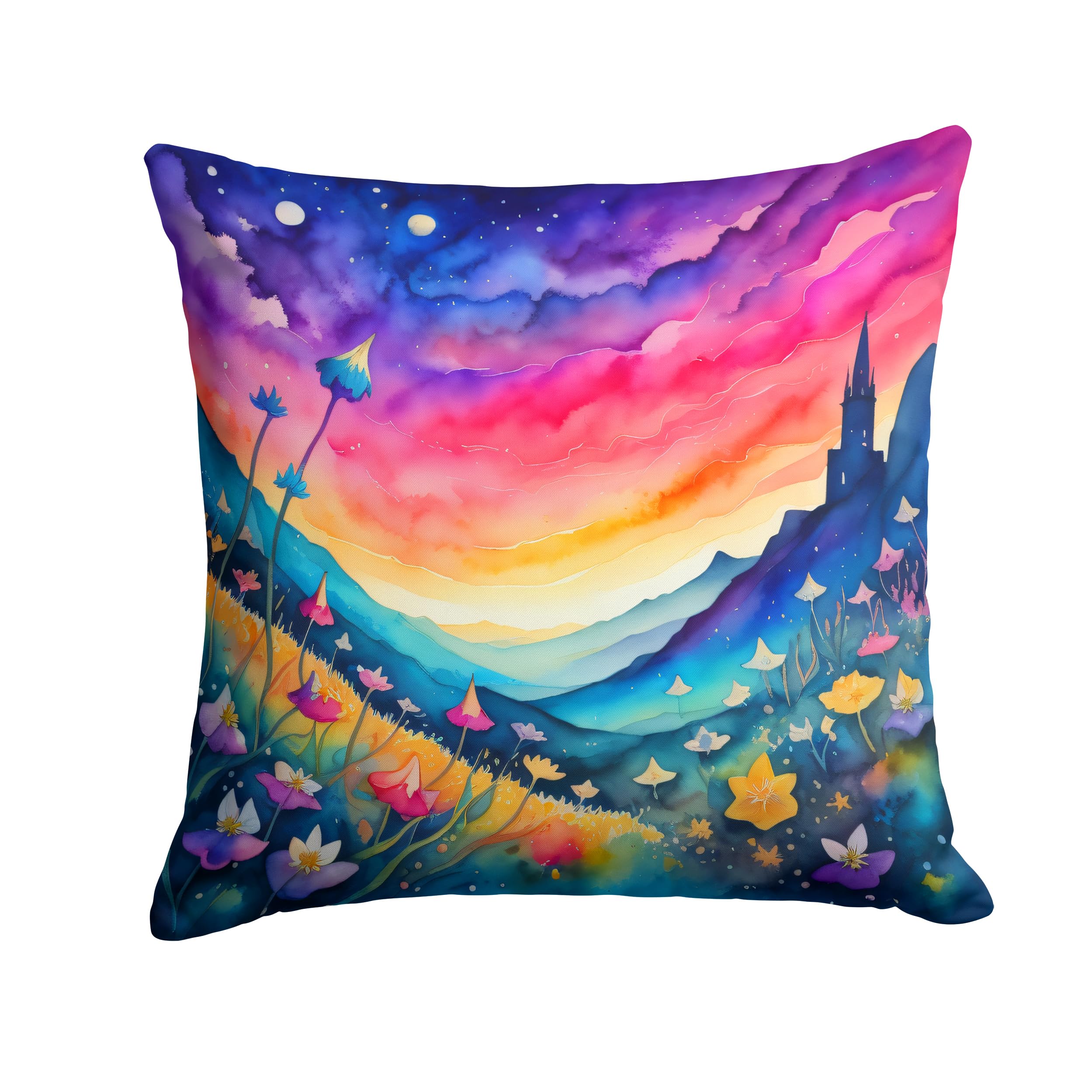 Colorful Campanula Throw Pillow