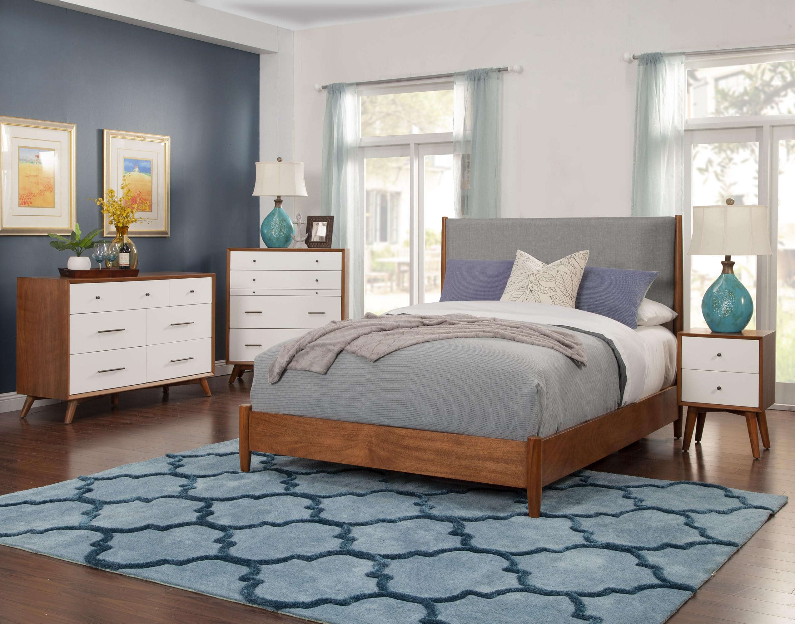 Flynn Standard King Panel Bed, Acorn/Grey
